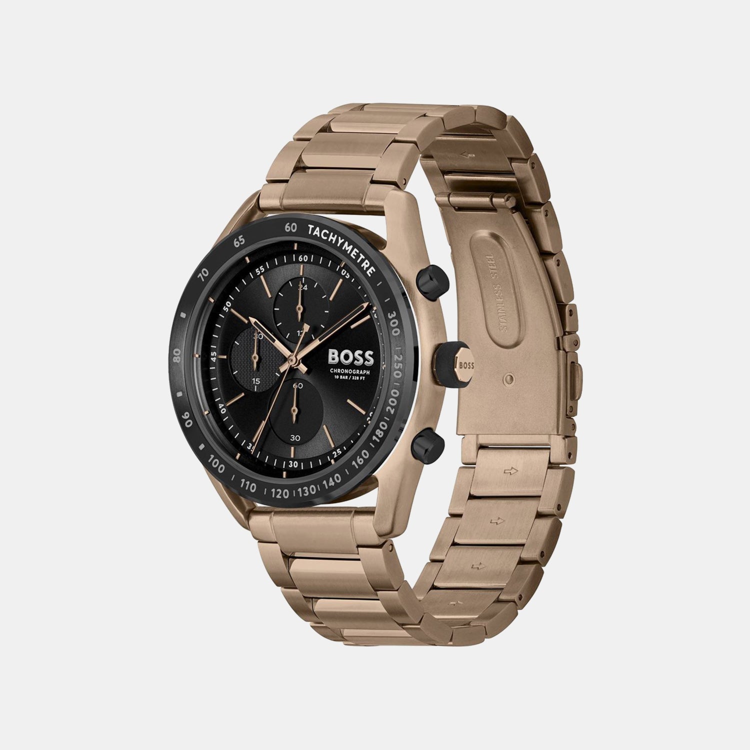 Boss Center Court Men Quartz Black Dial Chronograph Stainless Steel Watch 1514027