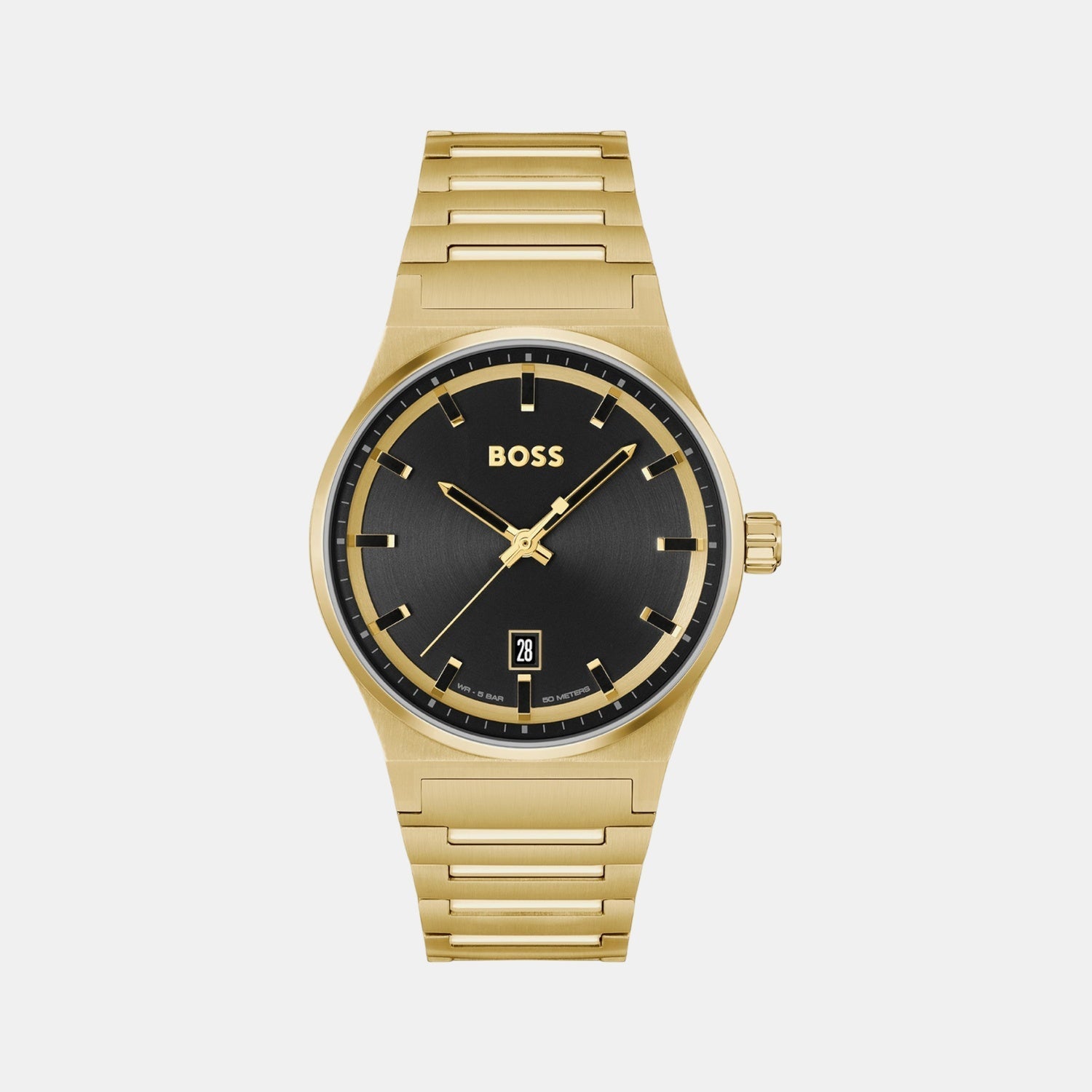 Boss Candor Men Quartz Black Dial Analog Stainless Steel Watch 1514077