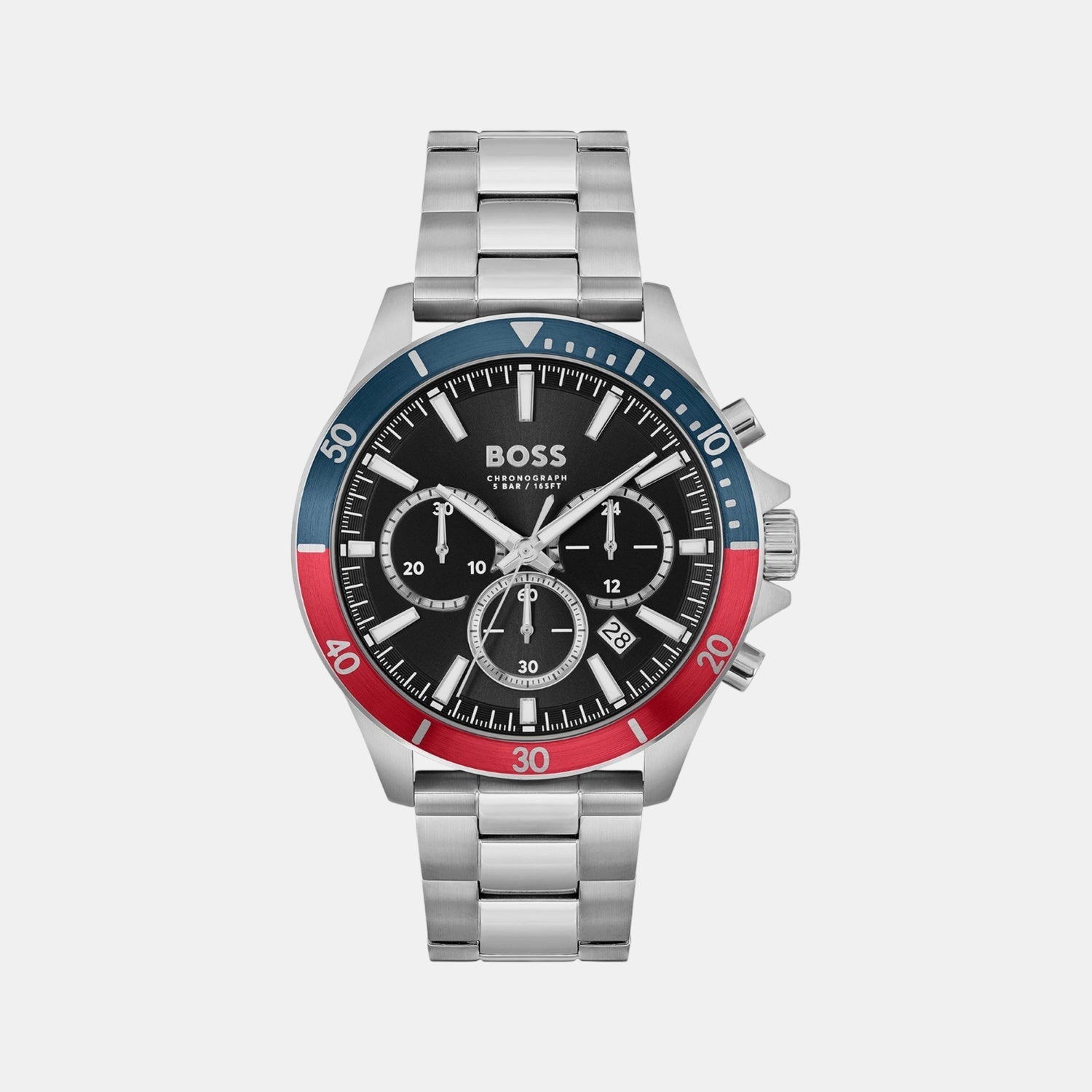 Boss Troper Men Quartz Black Dial Chronograph Stainless Steel Watch 1514108