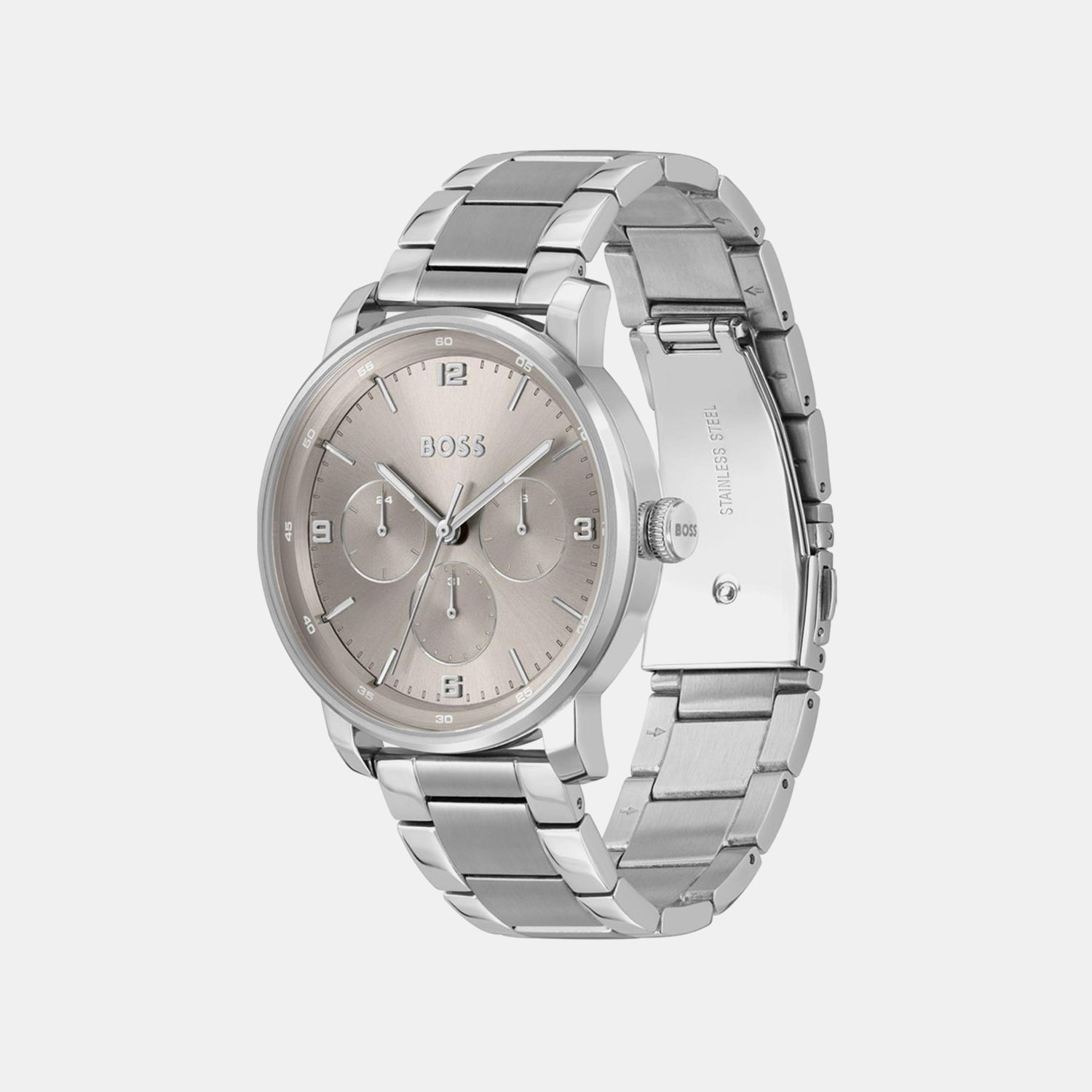 Boss Contender Men Quartz Grey Dial Multi-Function Stainless Steel Watch 1514127
