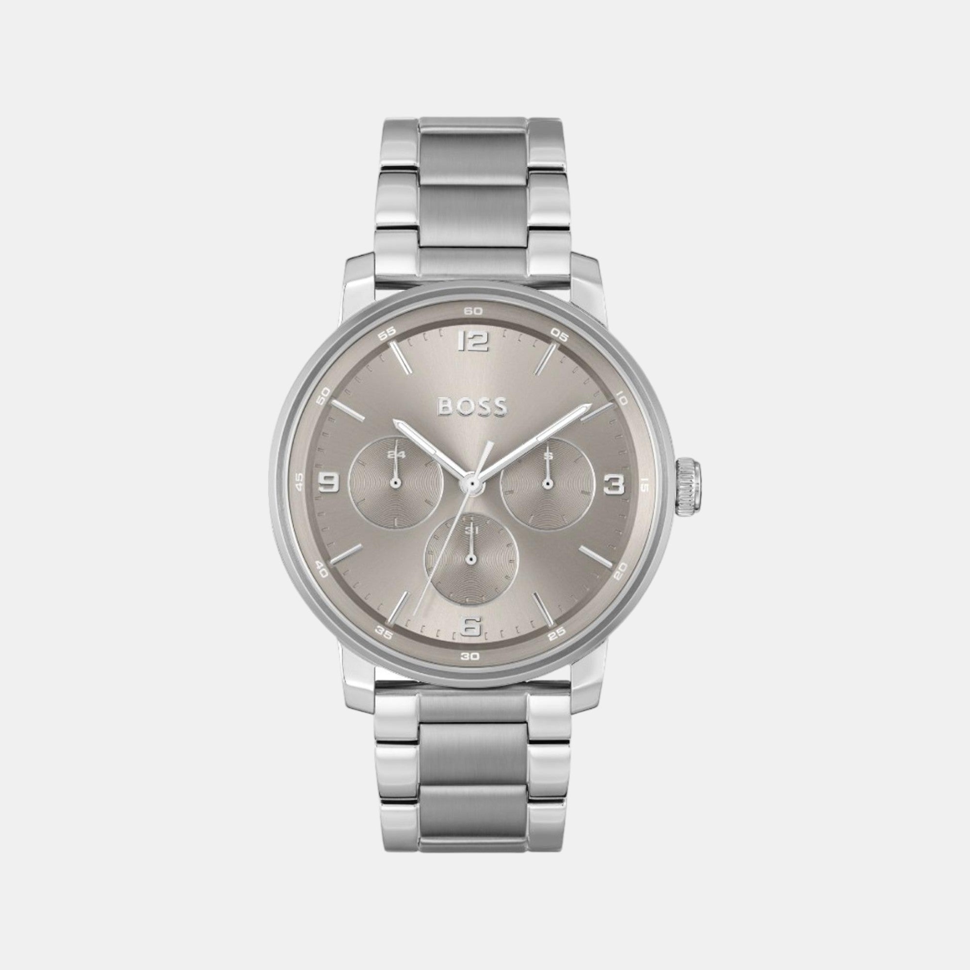 Boss Contender Men Quartz Grey Dial Multi-Function Stainless Steel Watch 1514127
