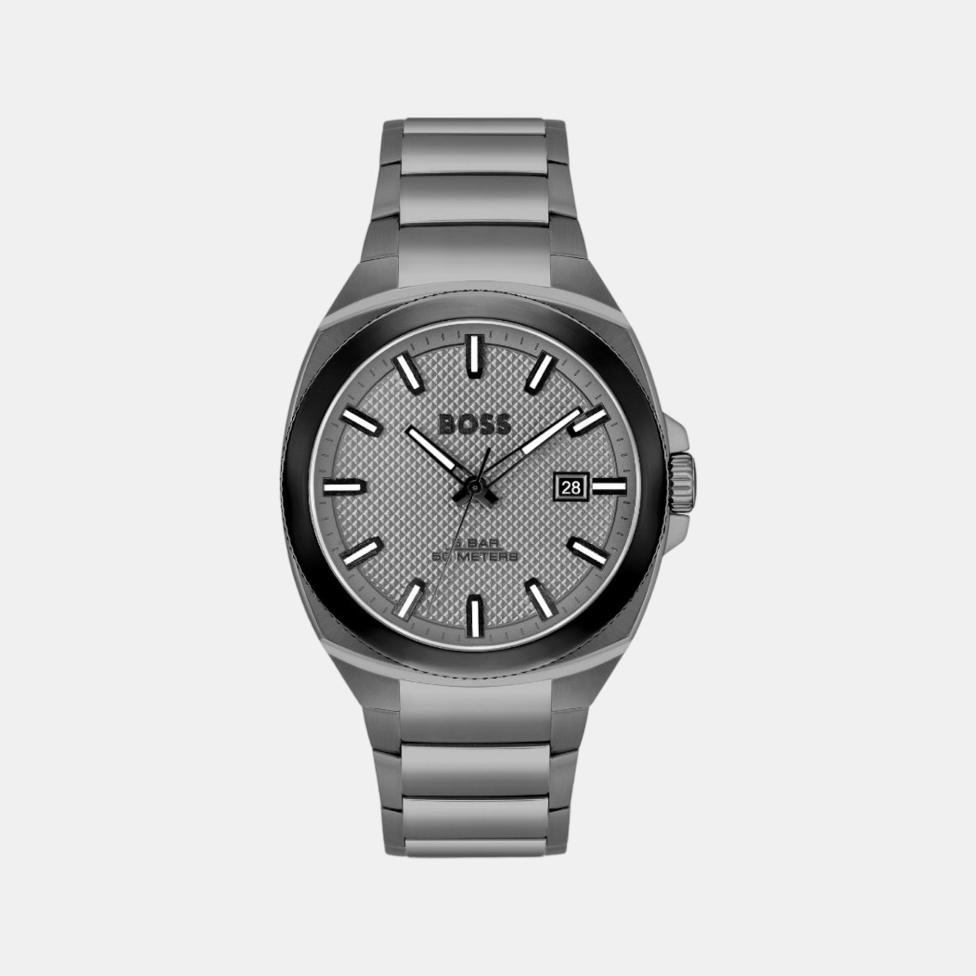 Boss Walker Men Quartz Grey Dial Analog Stainless Steel Watch 1514137