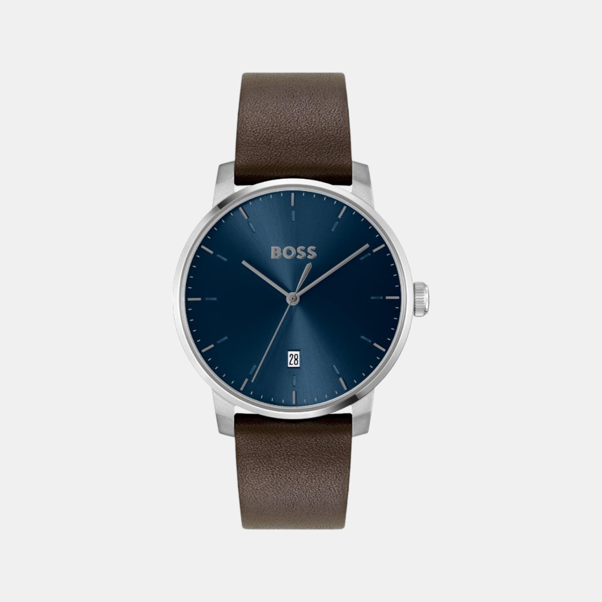 Boss Dean Men Quartz Blue Dial Analog Leather Watch 1514160