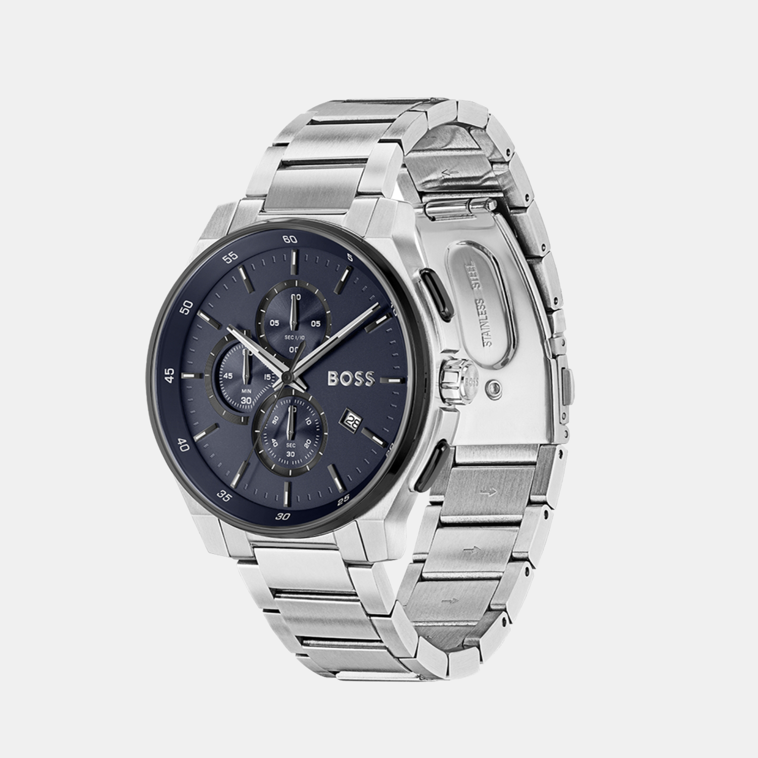 Boss Peak 2.0 Men Quartz Blue Dial Chronograph Stainless Steel Watch 1514189