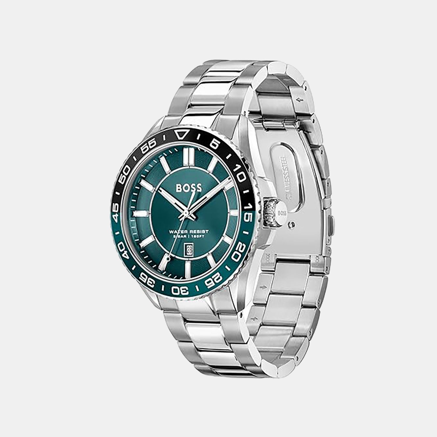 Boss Runner 3H Men Quartz Green Dial Analog Stainless Steel Watch 1514208