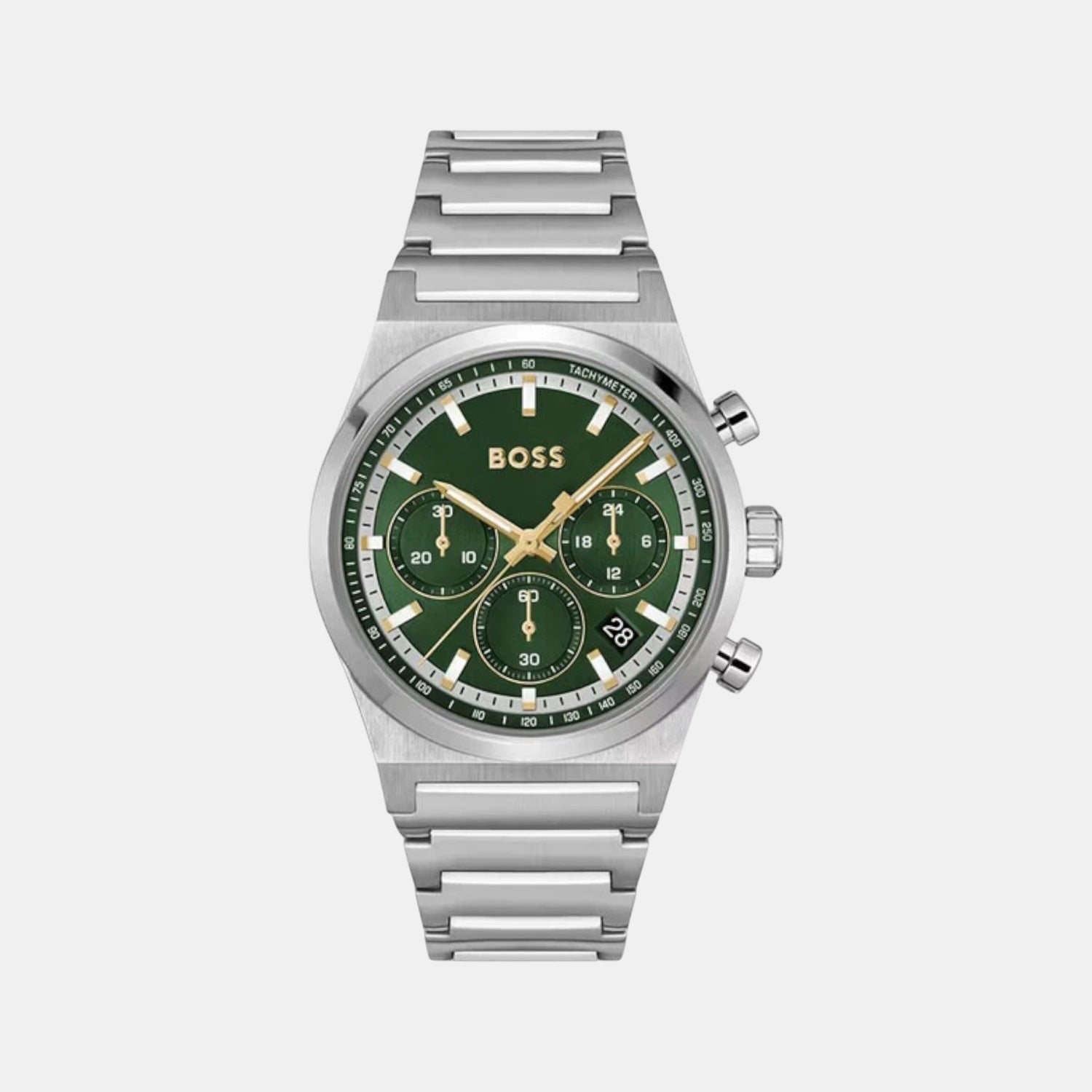 Boss Candor Chrono Men Quartz Green Dial Chronograph Stainless Steel Watch 1514220