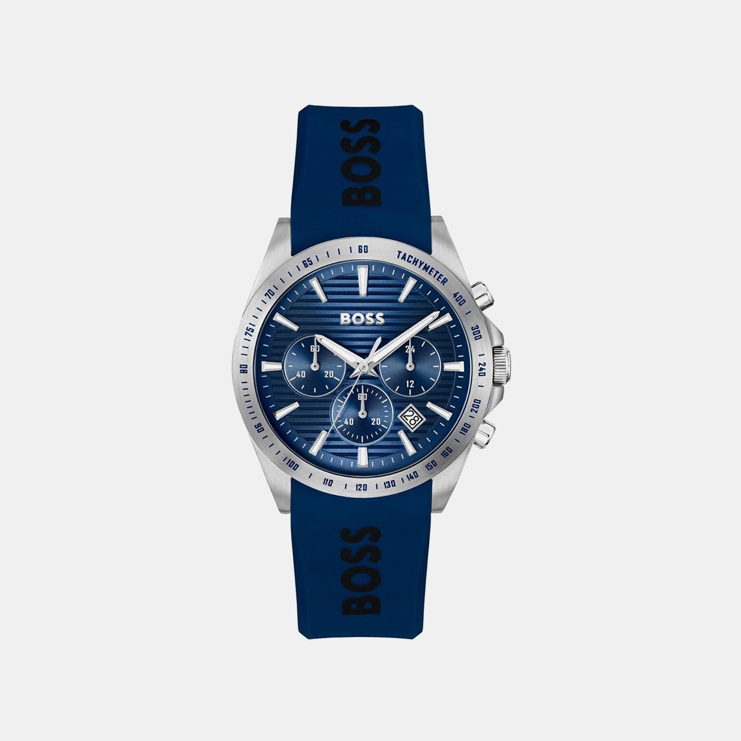 Boss Strike Men Quartz Blue Dial Chronograph Silicone Watch 1514239