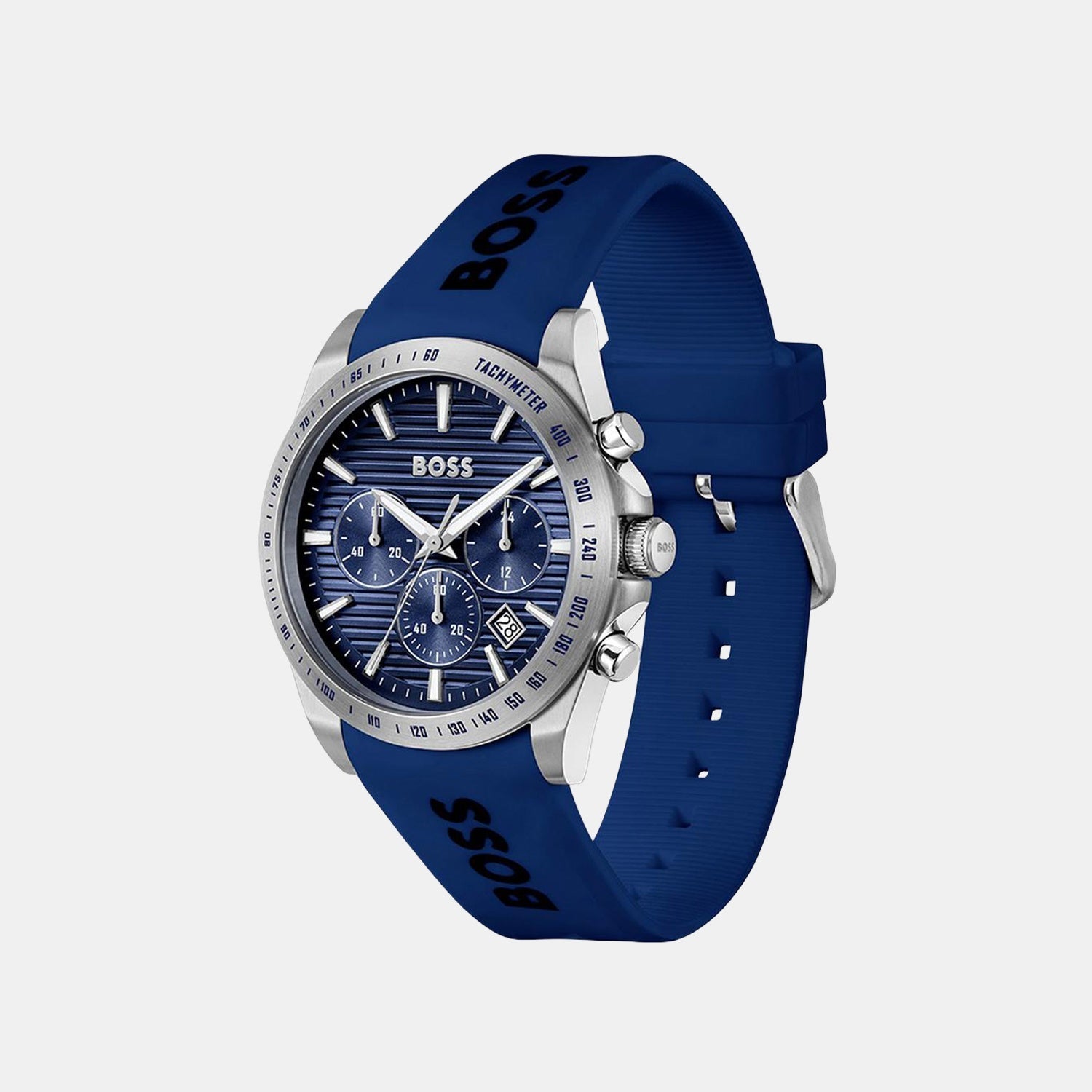 Boss Strike Men Quartz Blue Dial Chronograph Silicone Watch 1514239