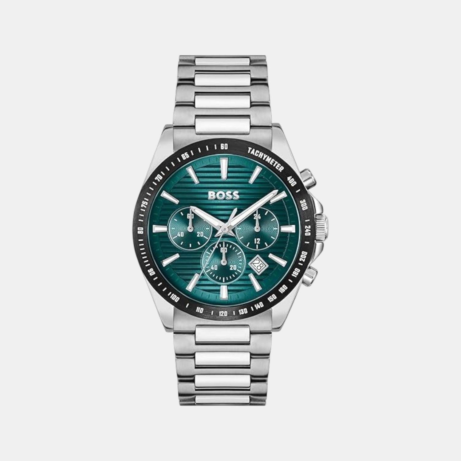 Boss Strike Men Quartz Green Dial Chronograph Stainless Steel Watch 1514241