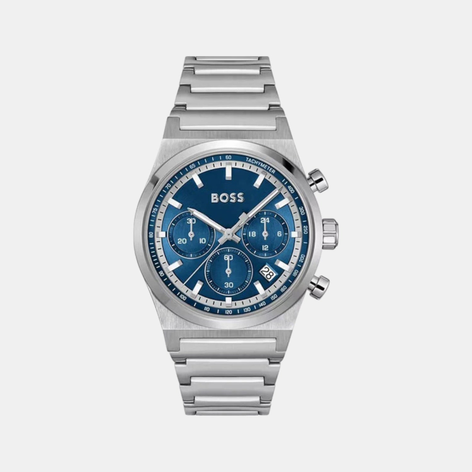 Boss Candor Chrono Men Quartz Blue Dial Chronograph Stainless Steel Watch 1514250
