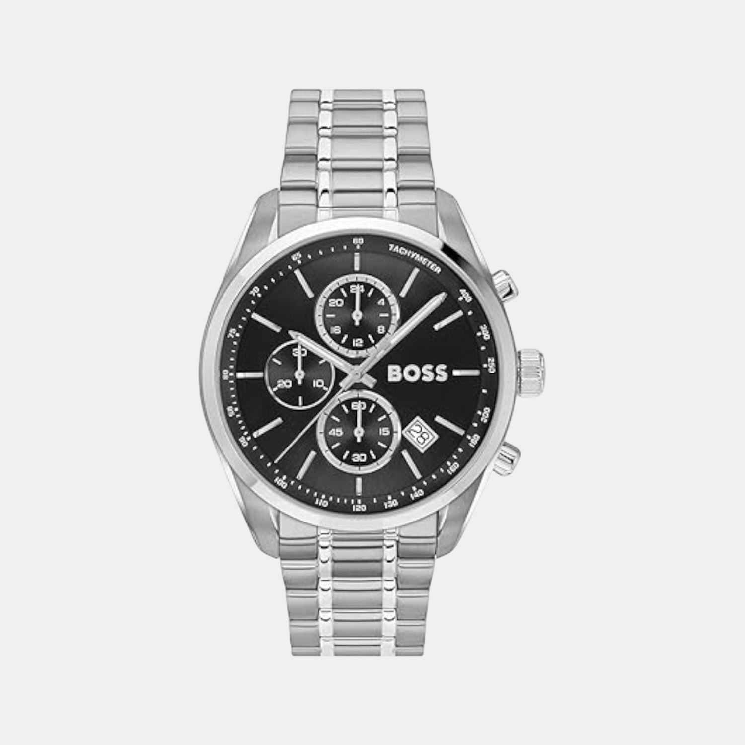 Boss Grand Prix 44 Men Quartz Black Dial Chronograph Stainless Steel Watch 1514251