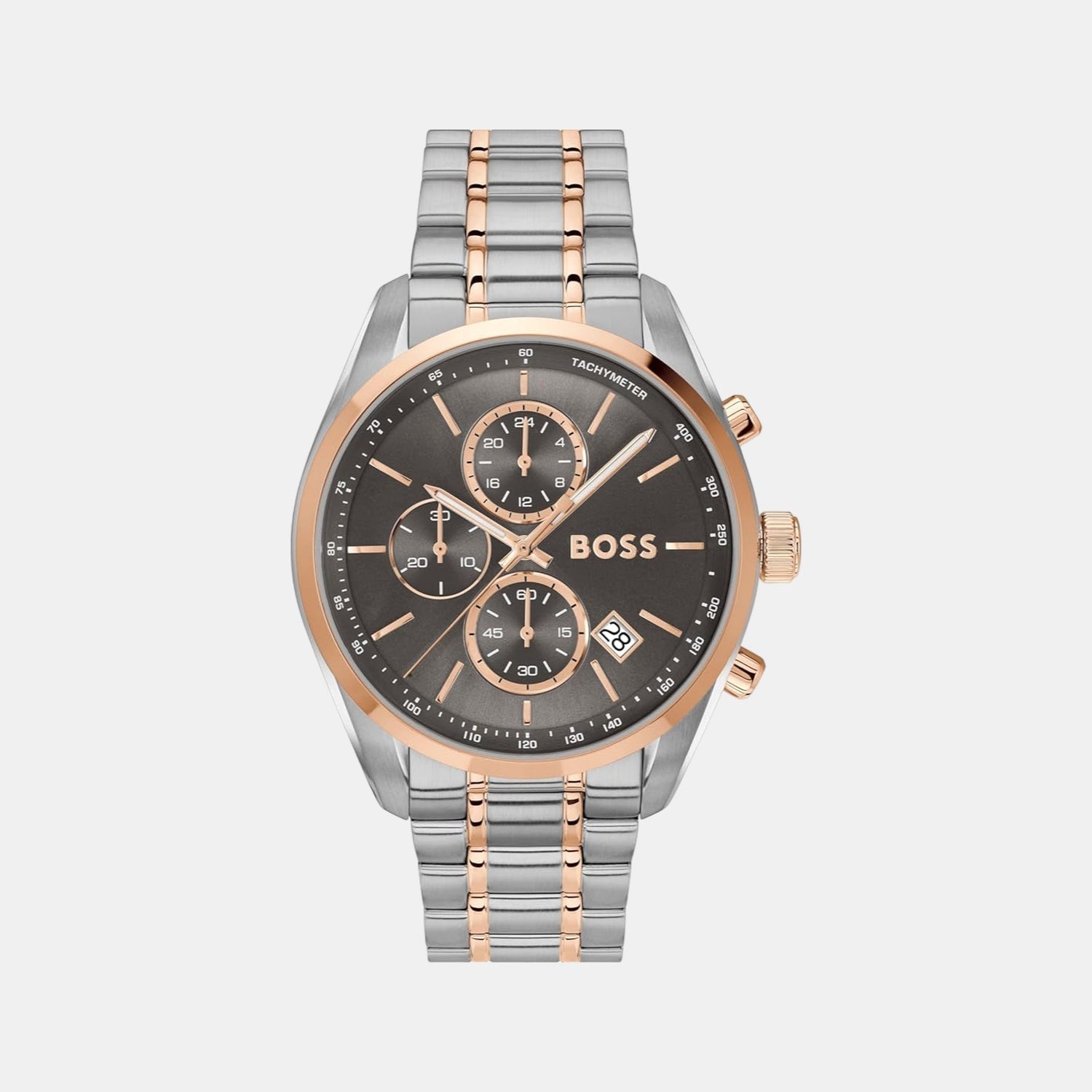 Boss Grand Prix 44 Men Quartz Grey Dial Chronograph Stainless Steel Watch 1514252