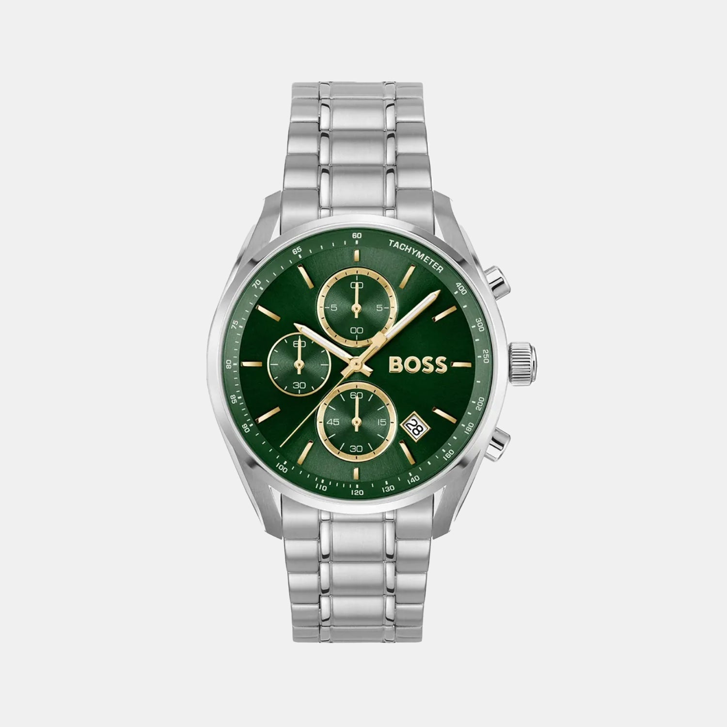 Boss Grand Prix 40 Men Quartz Green Dial Chronograph Stainless Steel Watch 1514265
