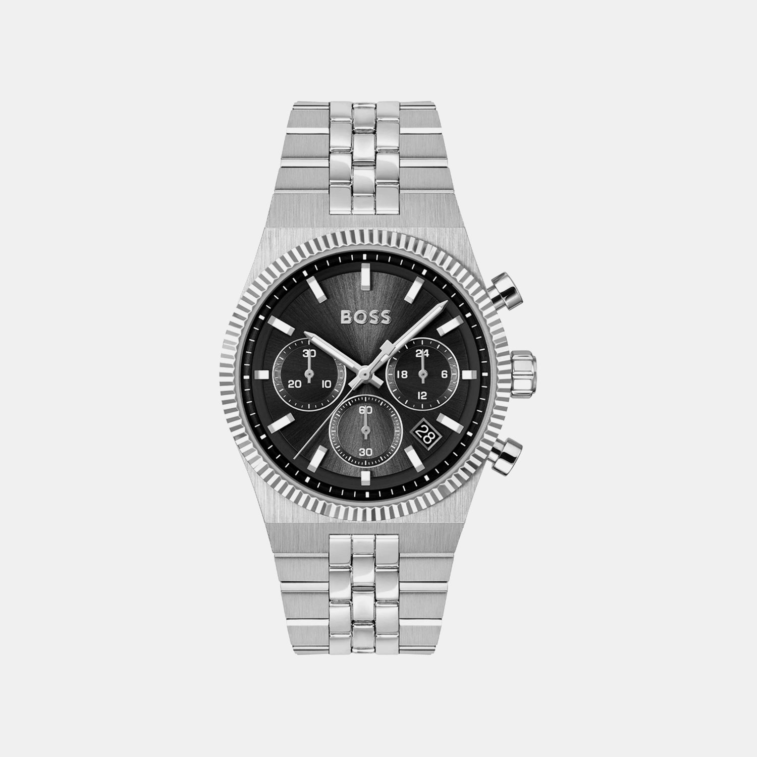 Boss Candor Men Quartz Black Dial Chronograph Stainless Steel Watch 1514307