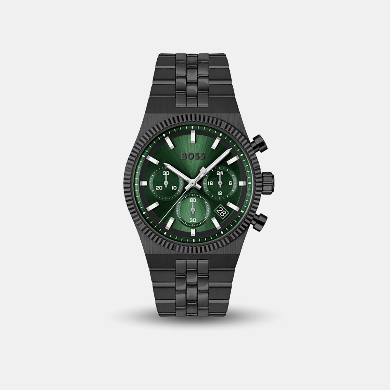 Boss Candor Men Quartz Green Dial Chronograph Stainless Steel Watch 1514308