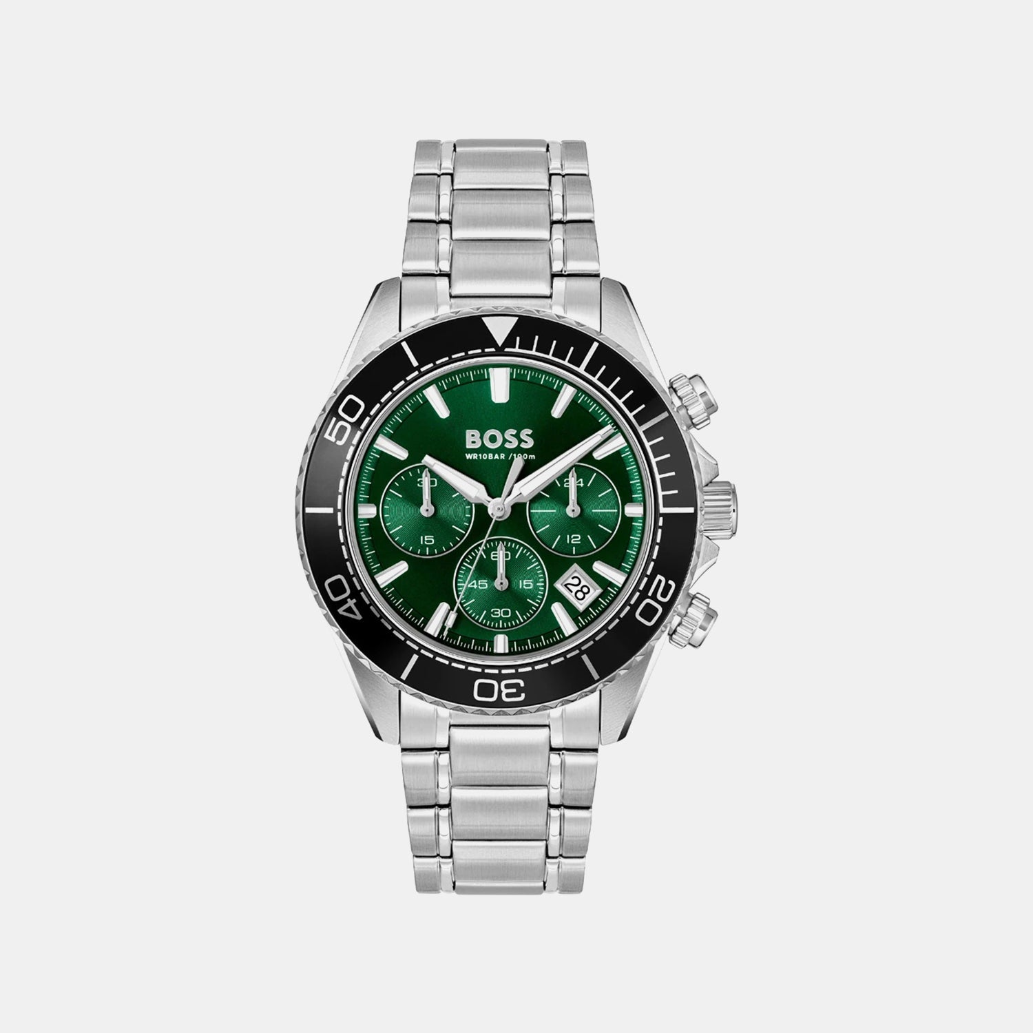 Boss Sealiner Men Quartz Green Dial Chronograph Stainless Steel Watch 1514321