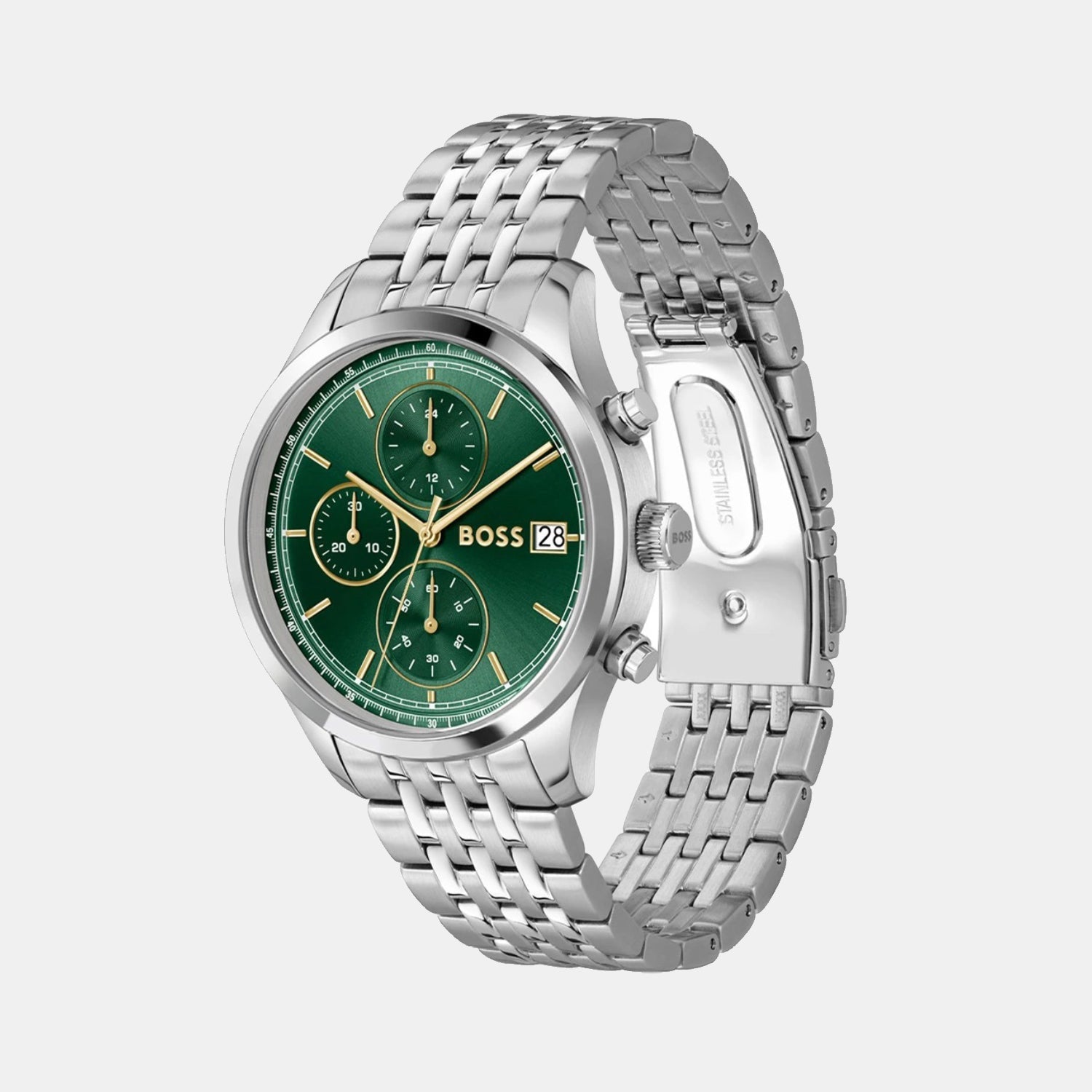 Boss Stratus Men Quartz Green Dial Analog Stainless Steel Watch 1514330