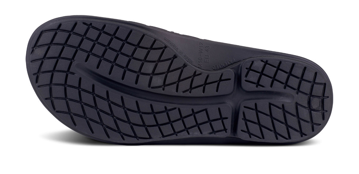 Oofos Men's Sport Flex Slide Matte Black