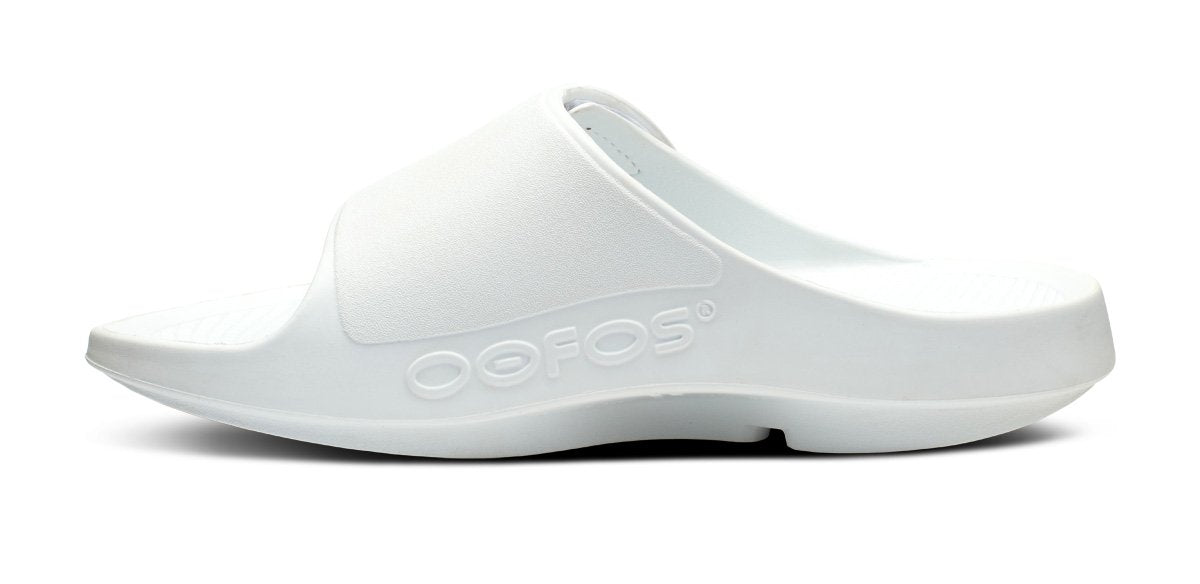 Oofos Women's Sport Flex Slide White