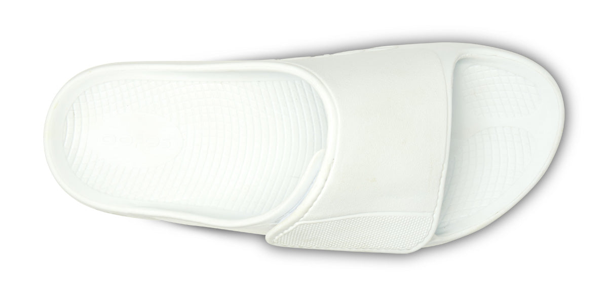 Oofos Men's Sport Flex Slide White