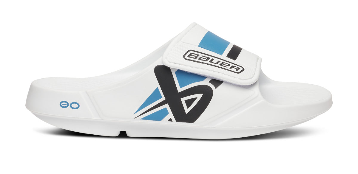 Oofos Women's Limited Sport Flex Slide Bauer White