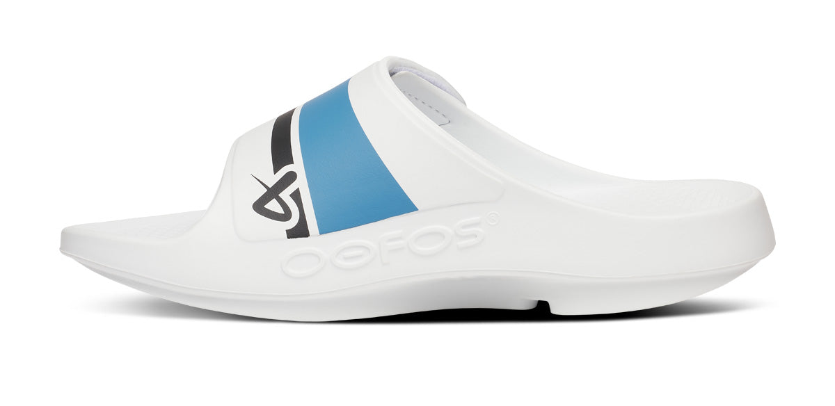 Oofos Men's Limited Sport Flex Slide Bauer White