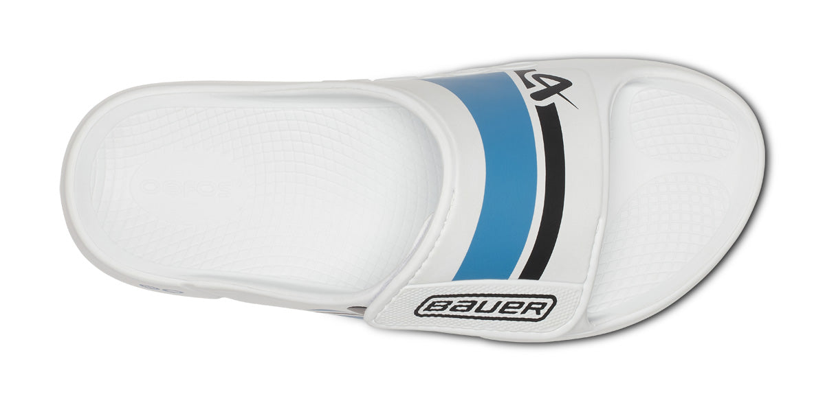 Oofos Men's Limited Sport Flex Slide Bauer White