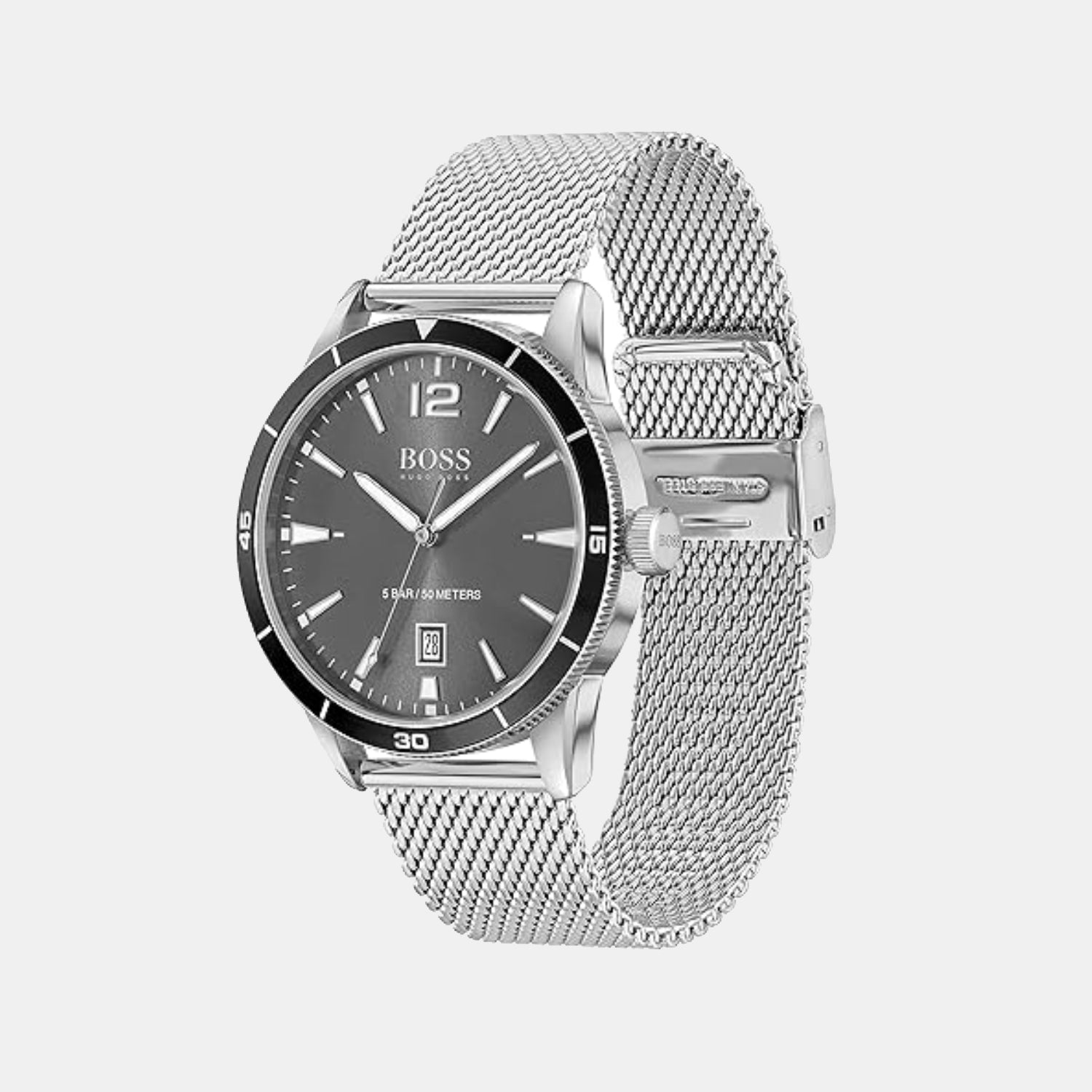 Boss Drifter Men Quartz Grey Dial Analog Mesh Watch 1570126