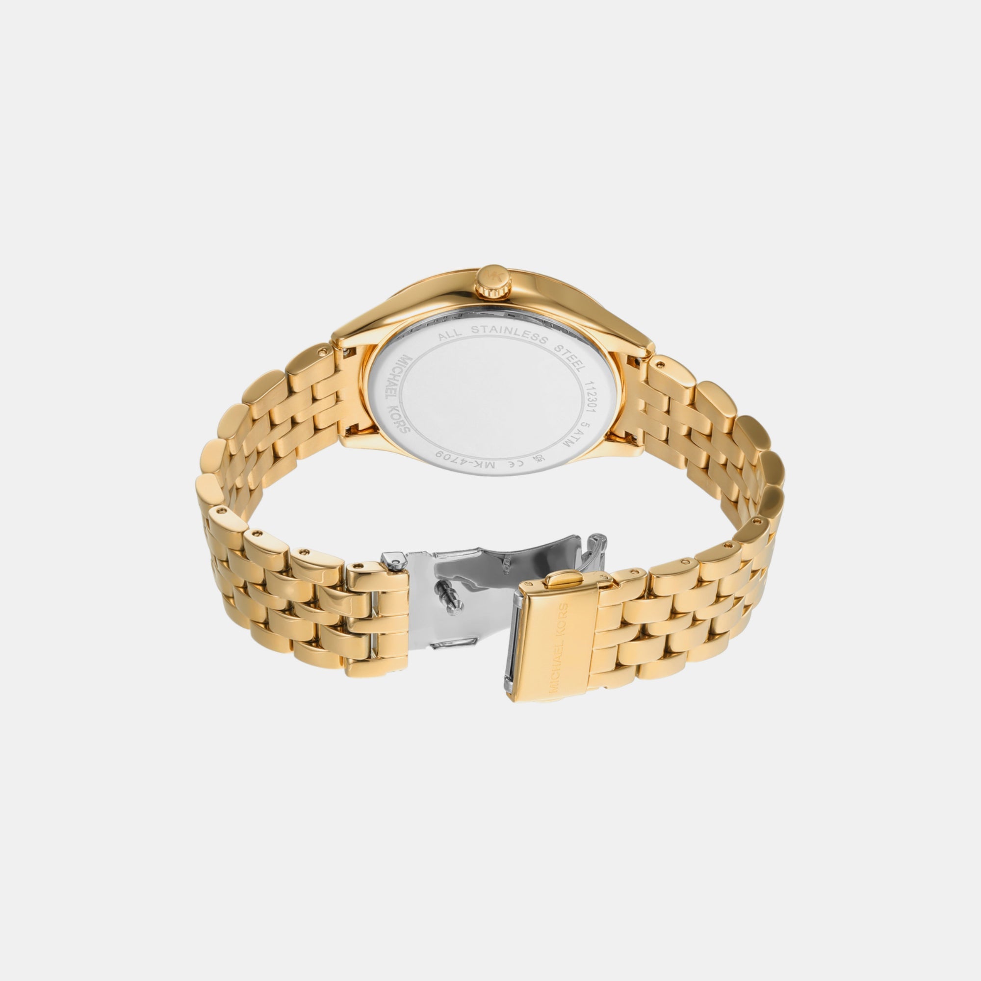 Michael Kors Harlowe Women Quartz Gold Dial Analog Stainless Steel Watch Mk4709
