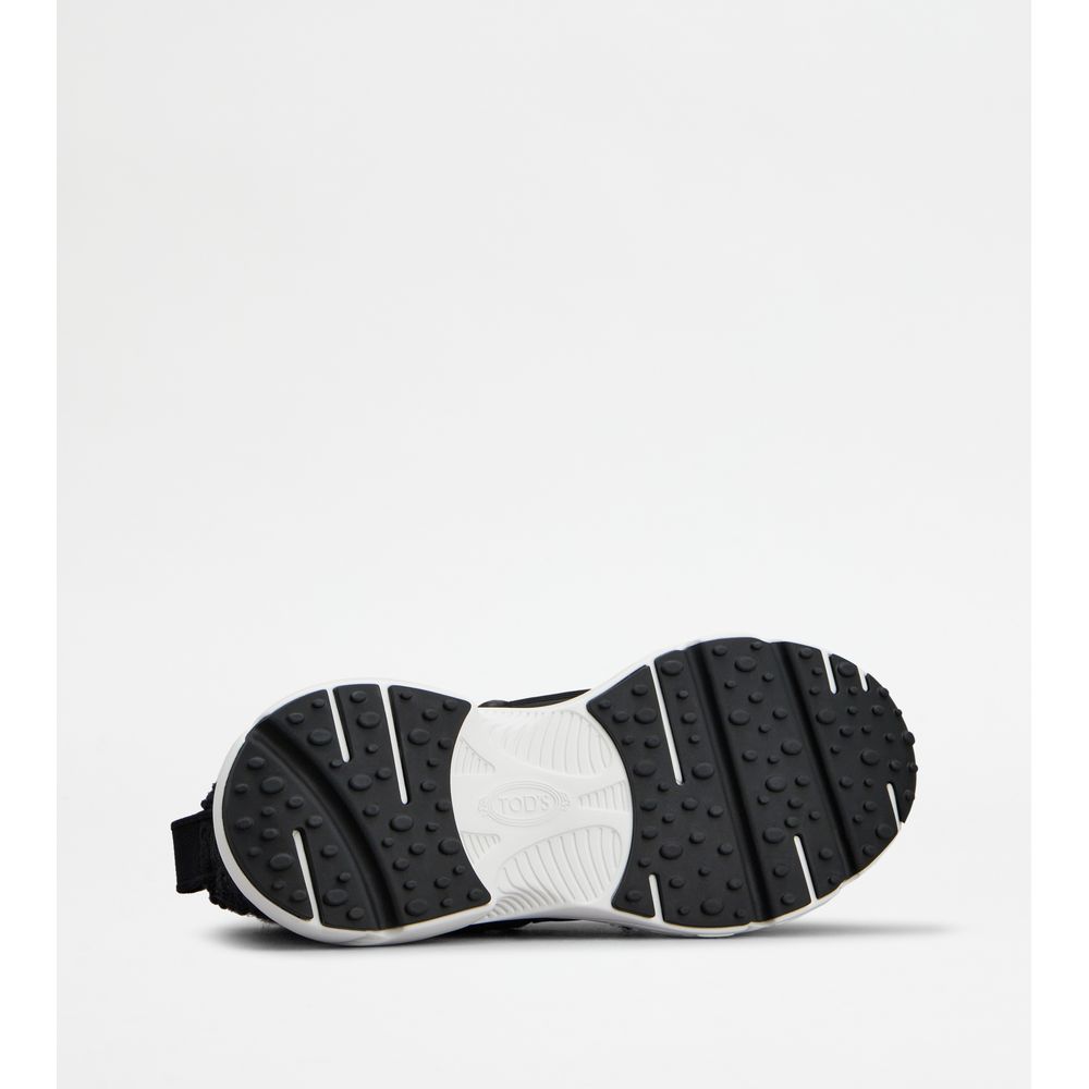 Tods Kate Slip-On Sneakers In Boucl Knit Black Womens