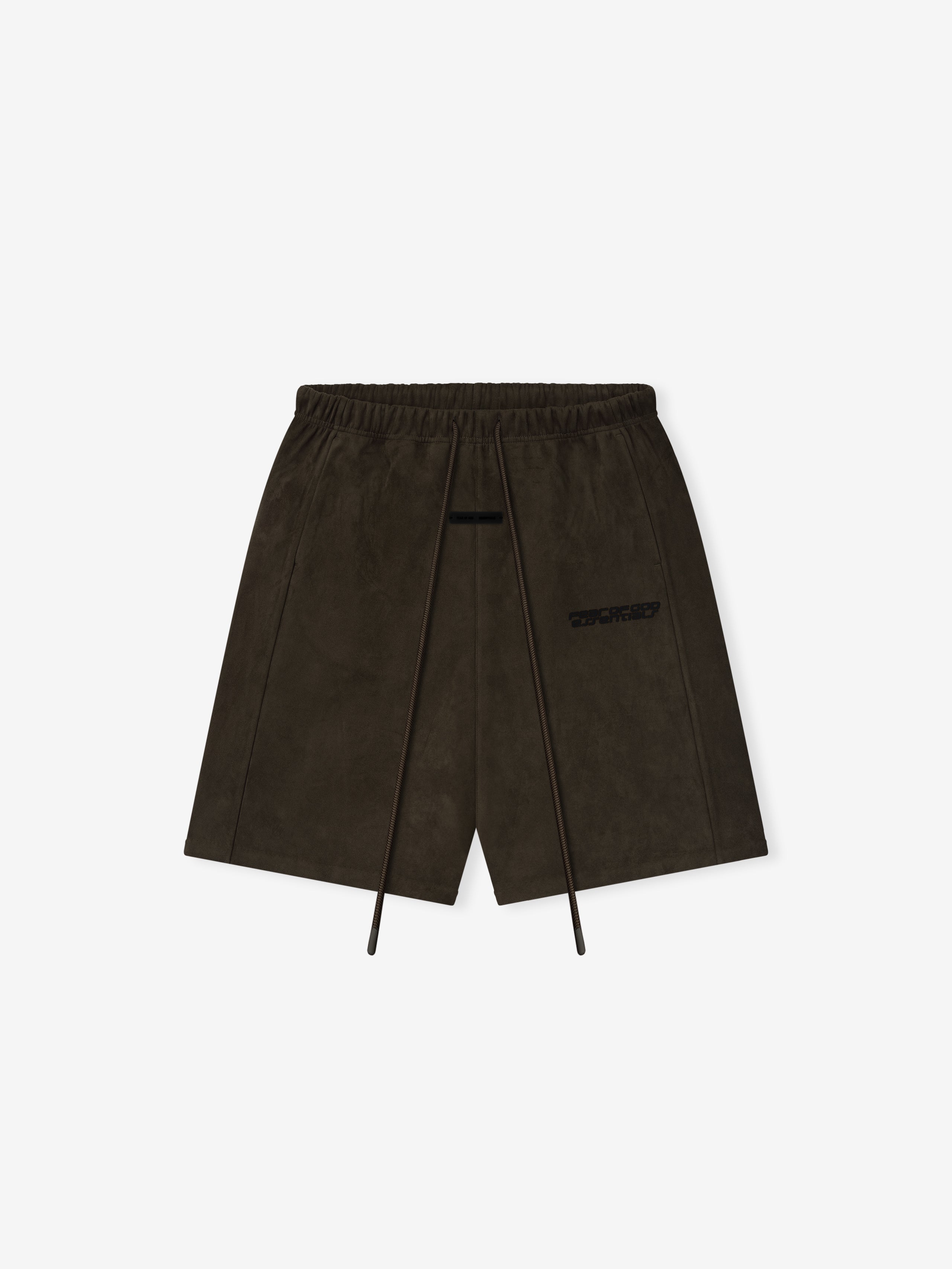 Essentials Suede Fleece Relaxed Short Brown