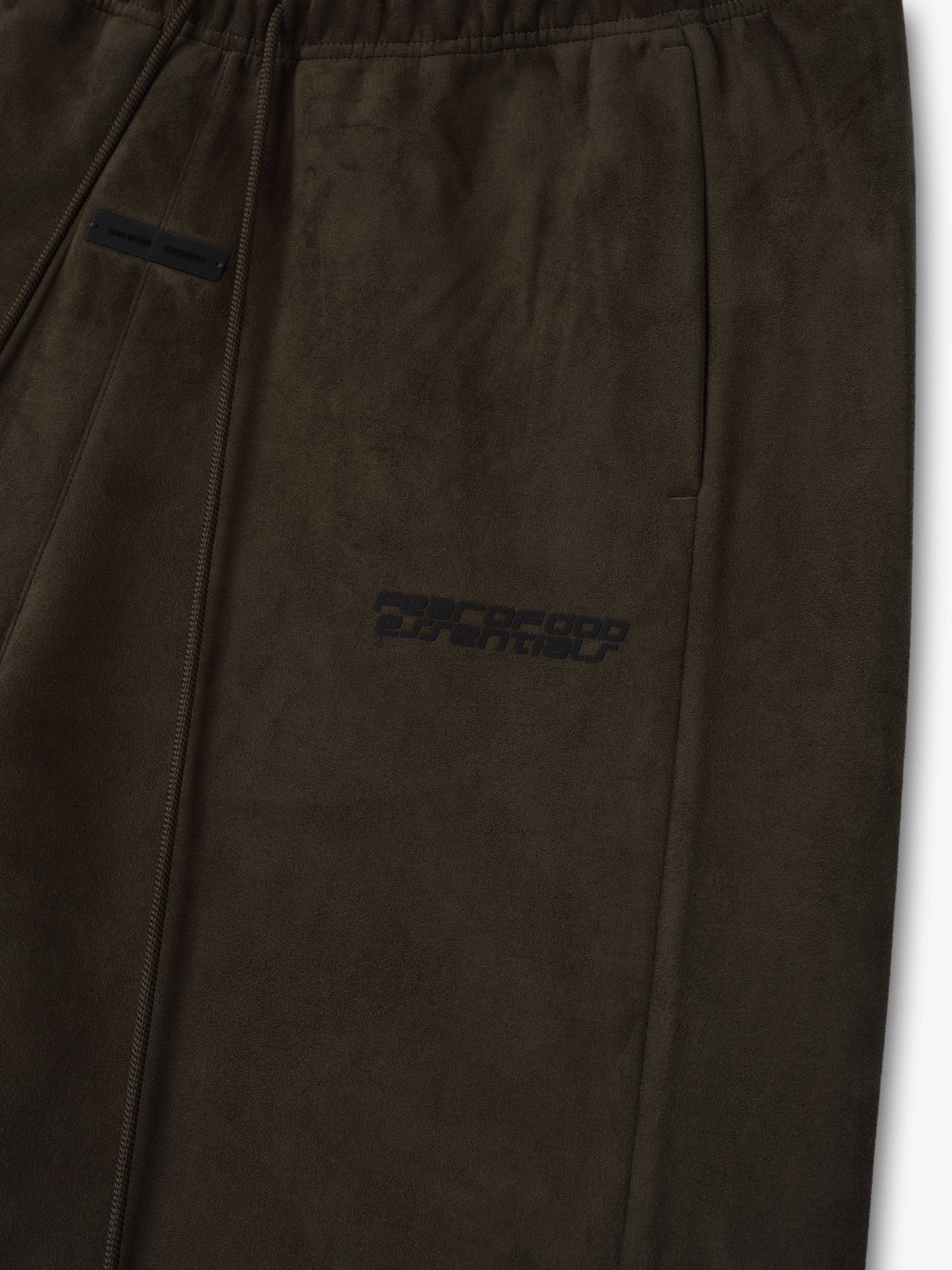 Essentials Suede Fleece Relaxed Short Brown