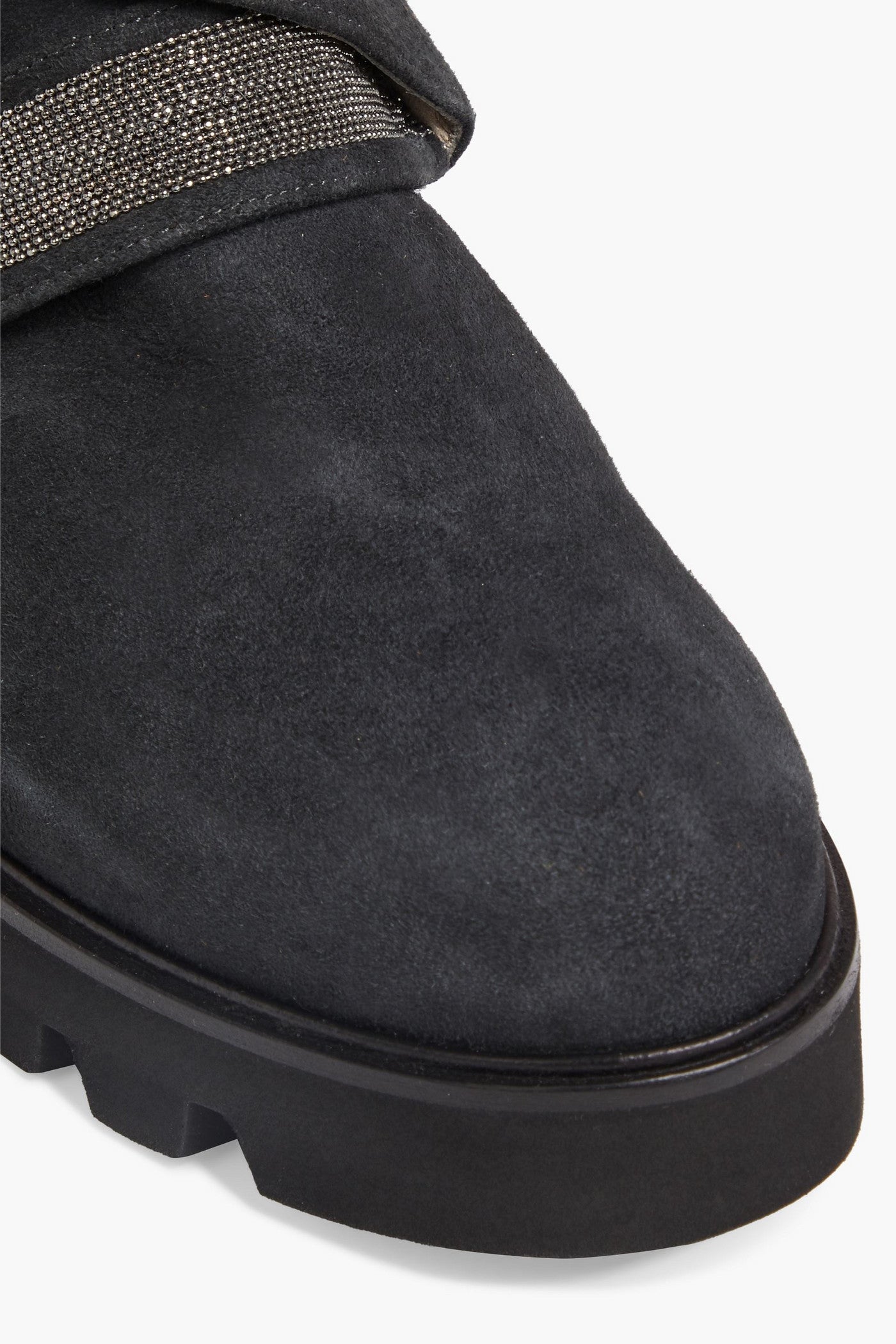 Fabiana Filippi Elisa Embellished Suede Ankle Boots Charcoal Women's