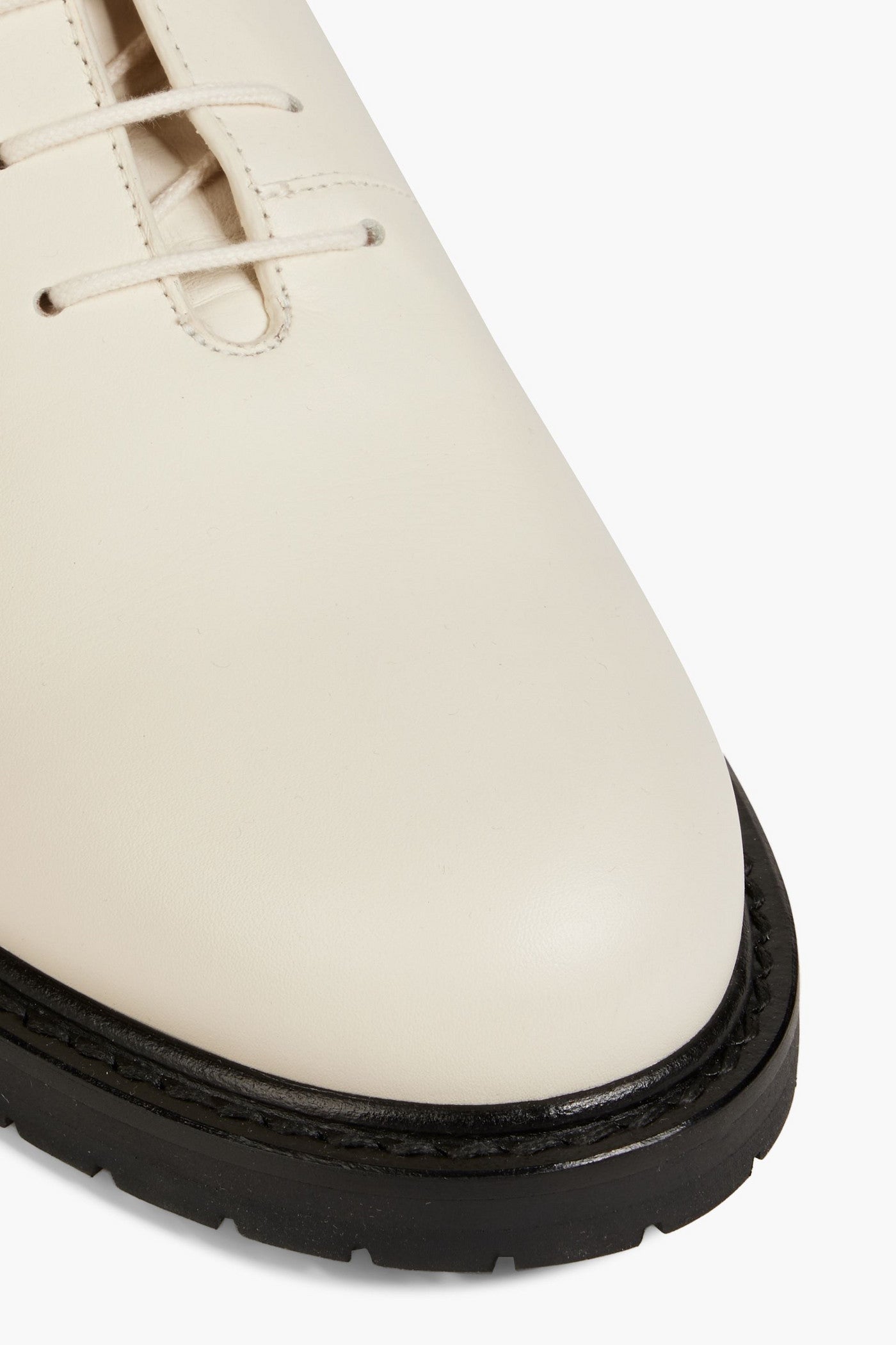 Legres Lace-Up Leather Ankle Boots Off-White Women's