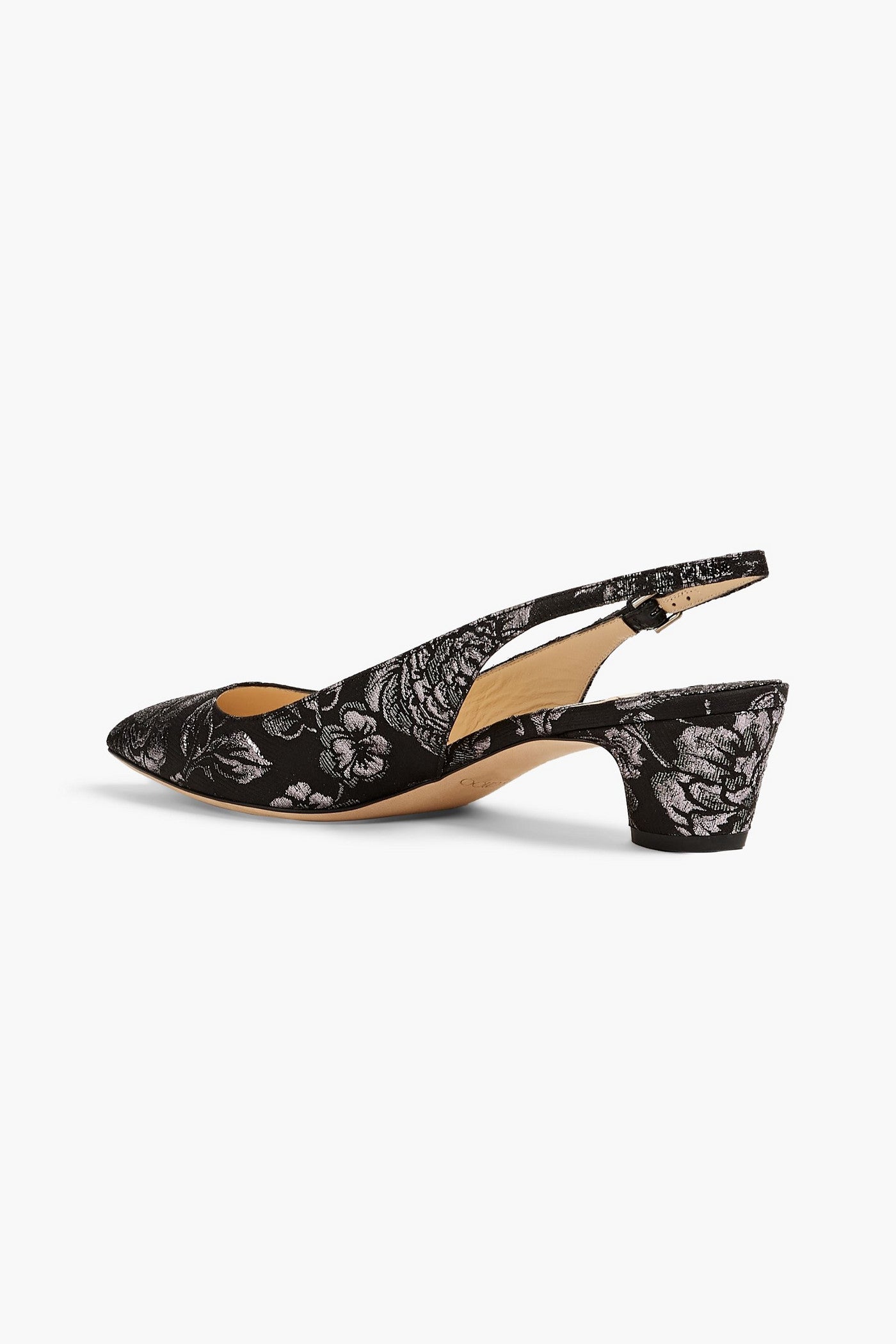 Jimmy Choo Gemma 40 Metallic Brocade Slingback Pumps Silver Women's