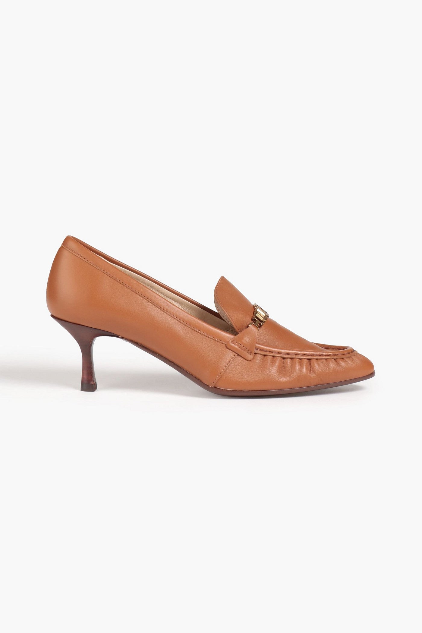 Tod's Chain-Embellished Leather Pumps Brown Women's