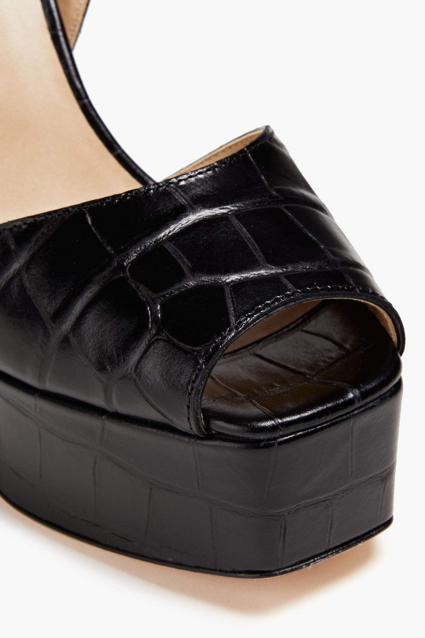 Giuseppe Zanotti Betty Croc-Effect Leather Platform Sandals Black Women's