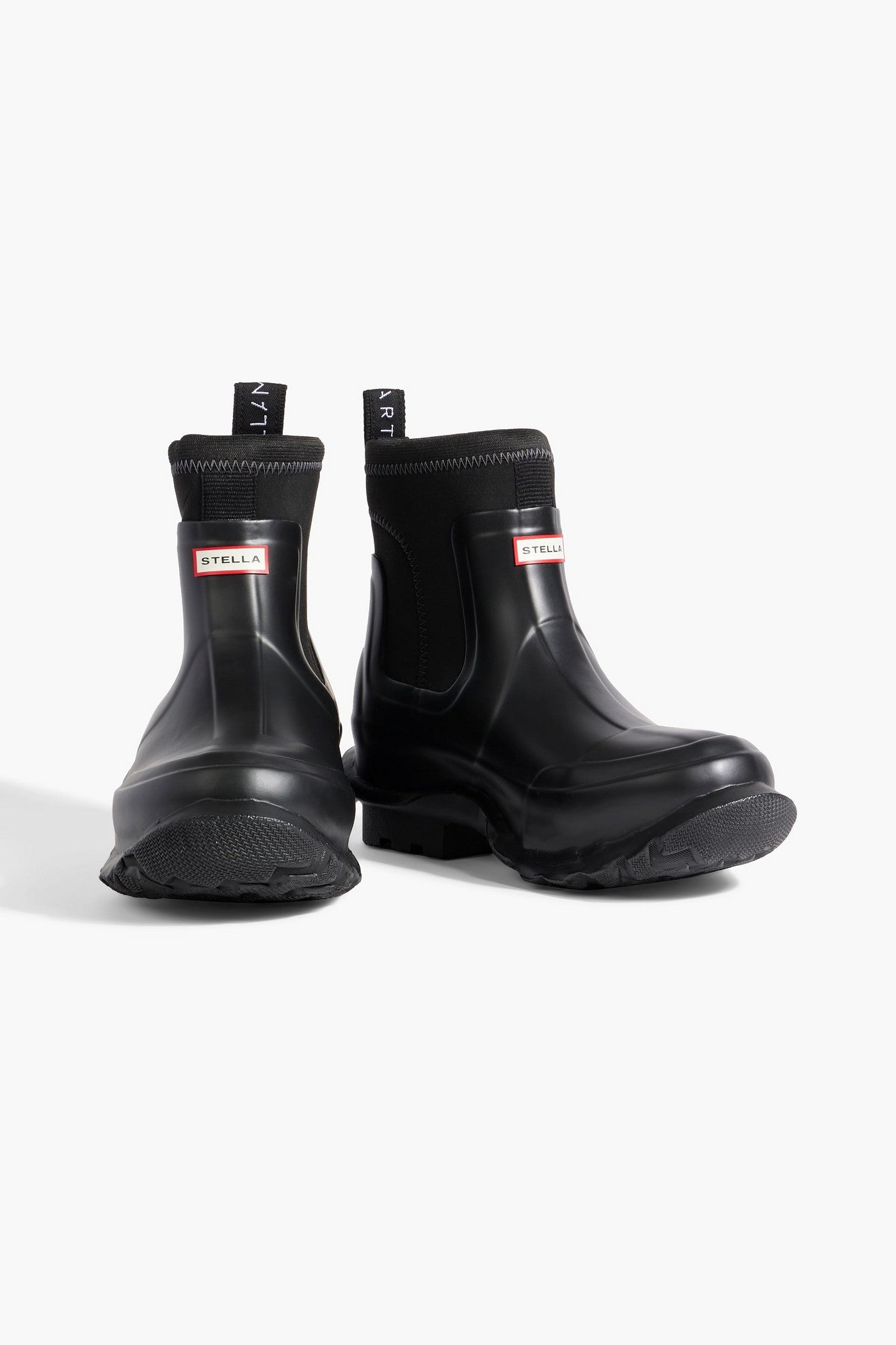 Stella Mccartney + Hunter Rubber And Neoprene Rain Boots Black Women's