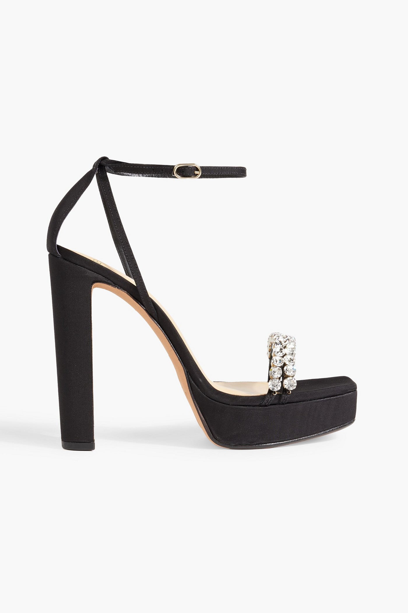 Alexandre Birman Agnes Crystal-Embellished Faille Platform Sandals Black Women's