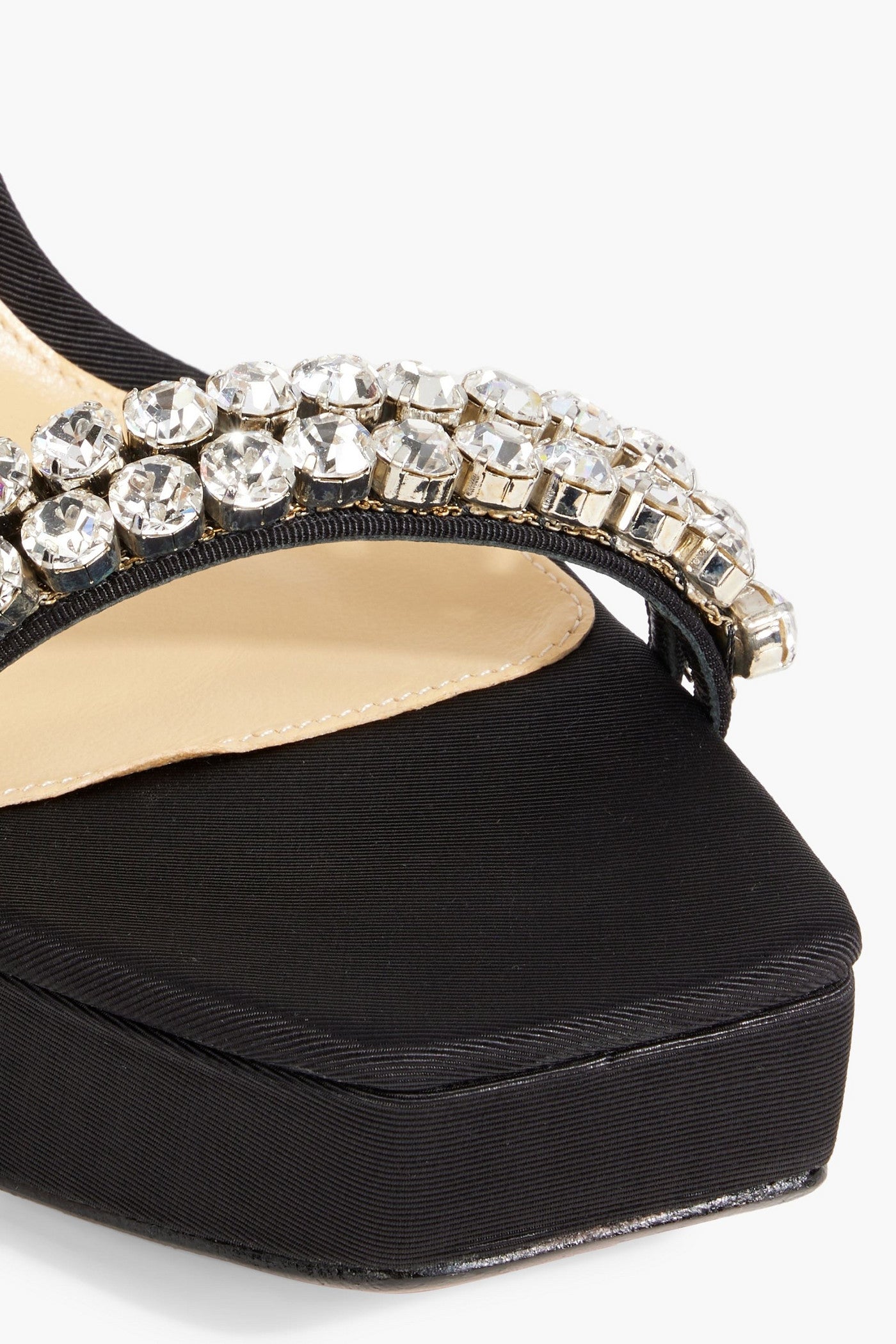 Alexandre Birman Agnes Crystal-Embellished Faille Platform Sandals Black Women's