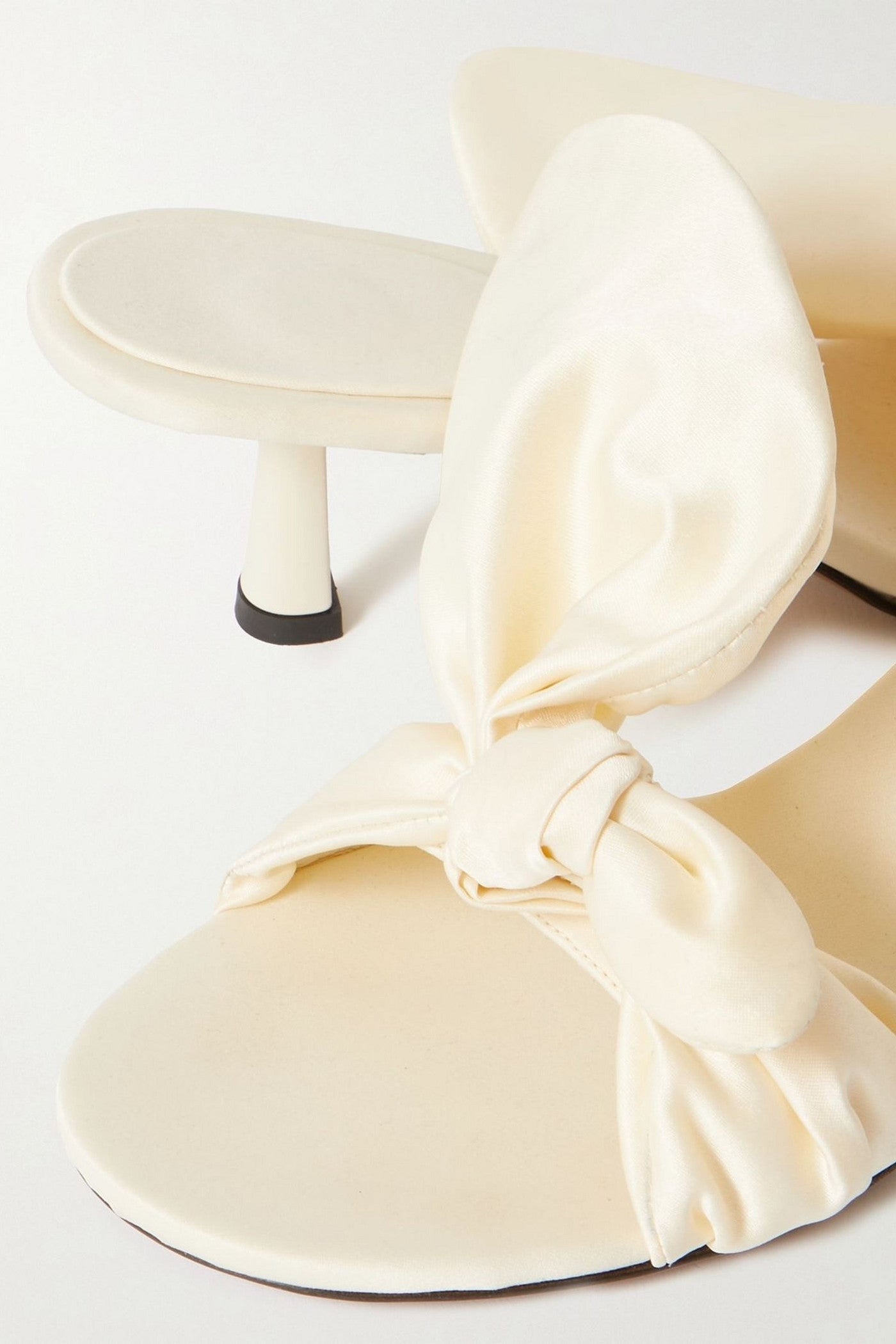 Neous Diana Bow-Detailed Satin Sandals Pastel Yellow Women's