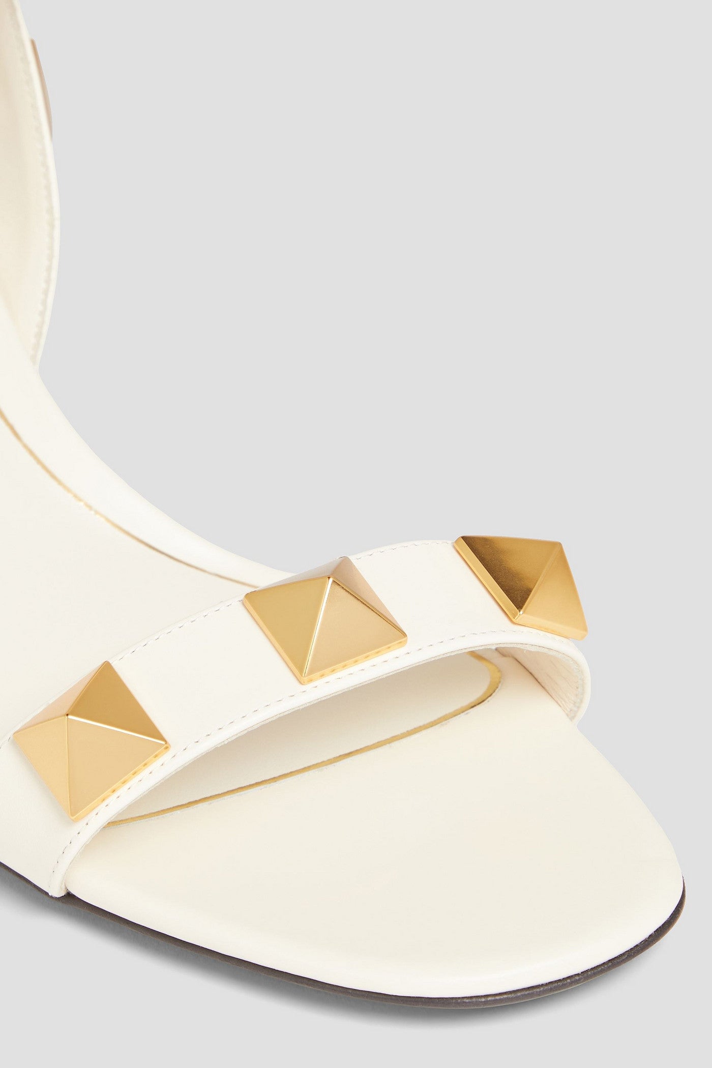 Valentino Garavani Roman Stud Leather Sandals Ivory Women's