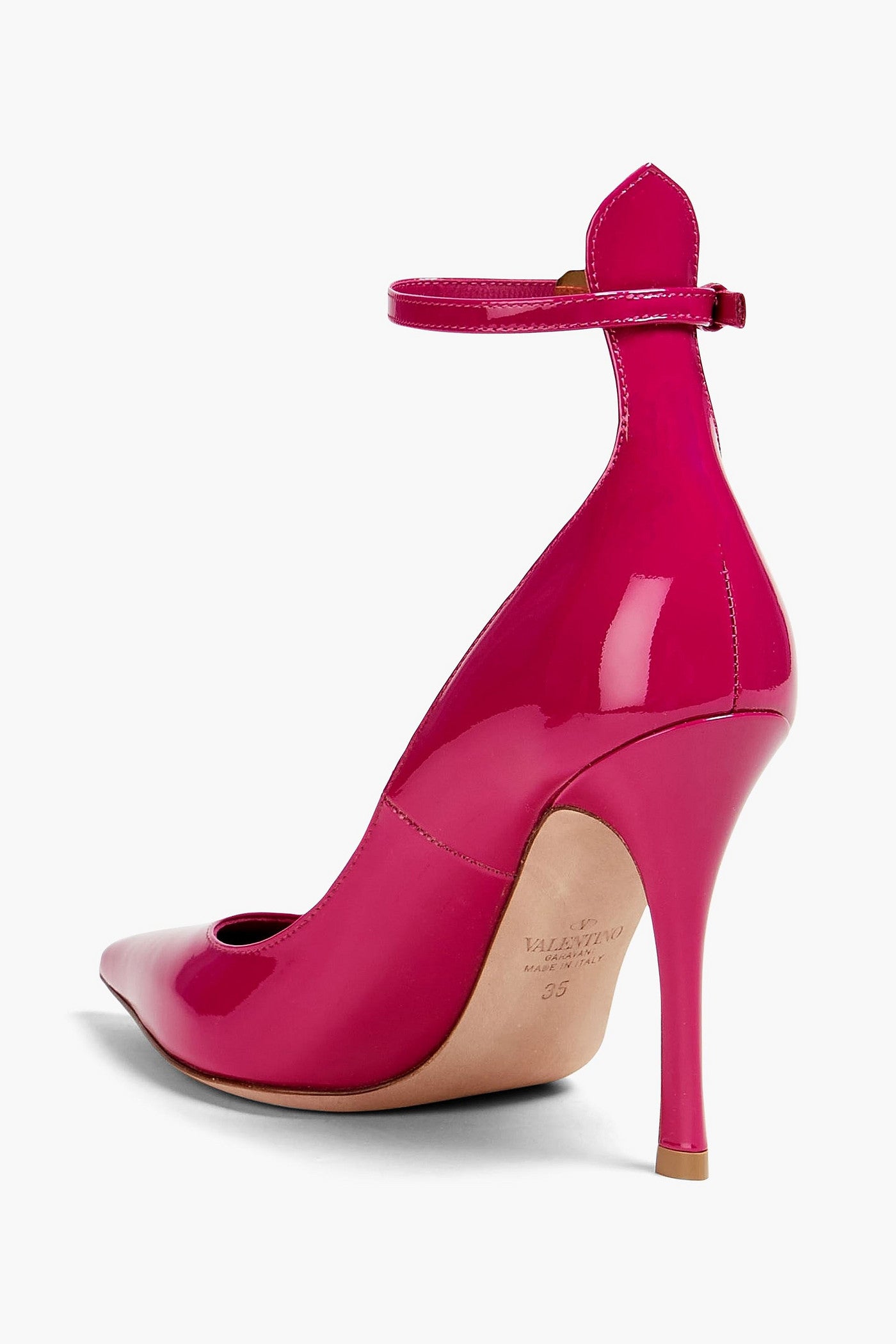 Valentino Garavani Tan-Go 100 Patent-Leather Pumps Magenta Women's
