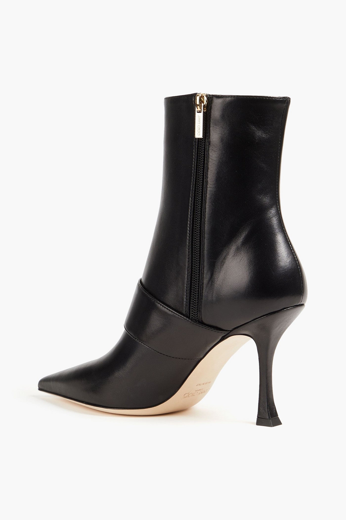 Jimmy Choo Magik 90 Buckled Leather Ankle Boots Black Women's