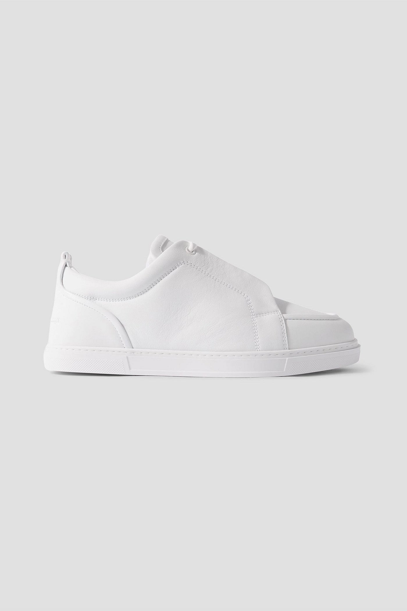 Christian Louboutin Jimmy Rubber-Trimmed Leather Sneakers White