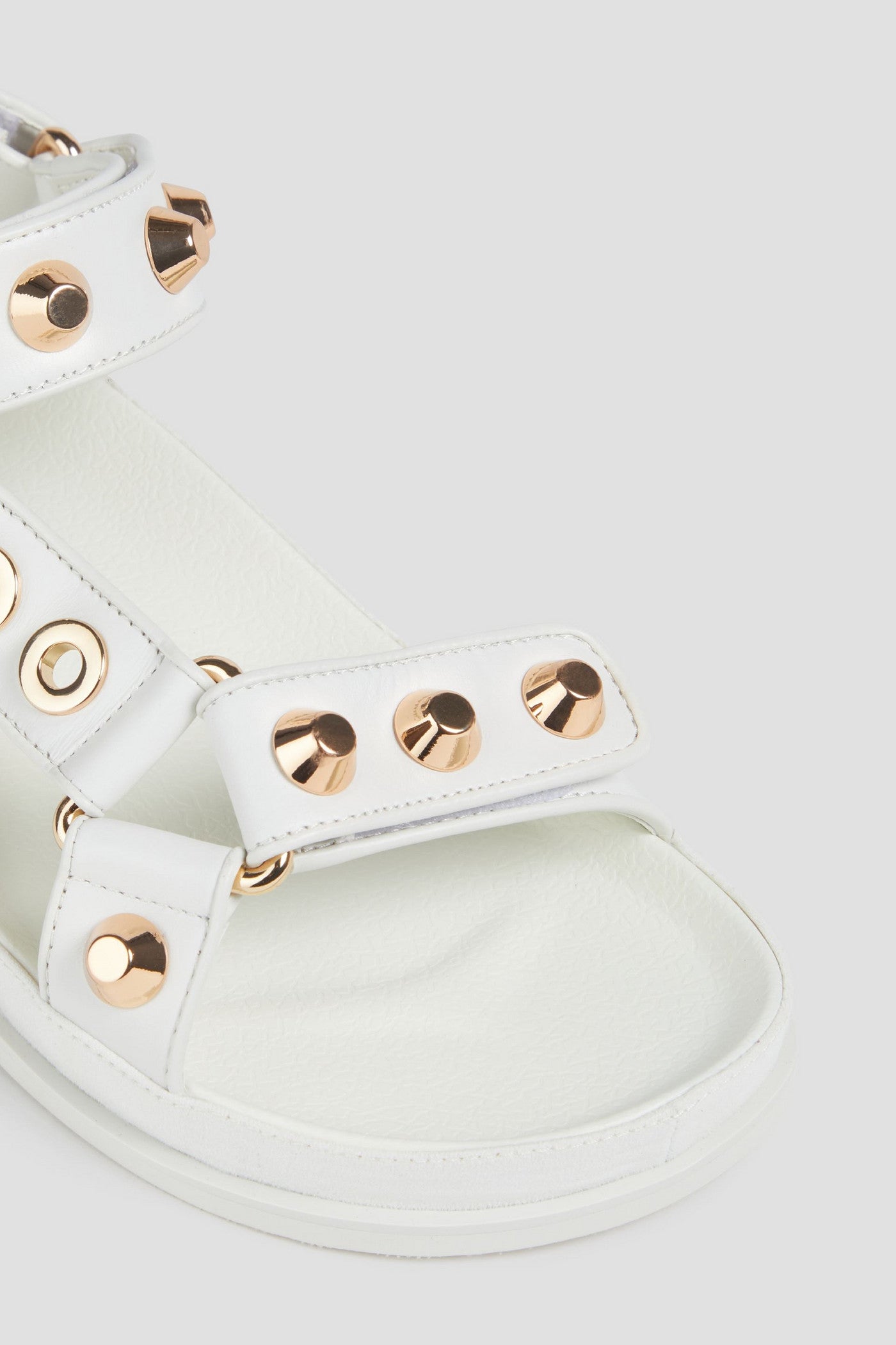 Sandro Embellished Leather Sandals Ecru Women's