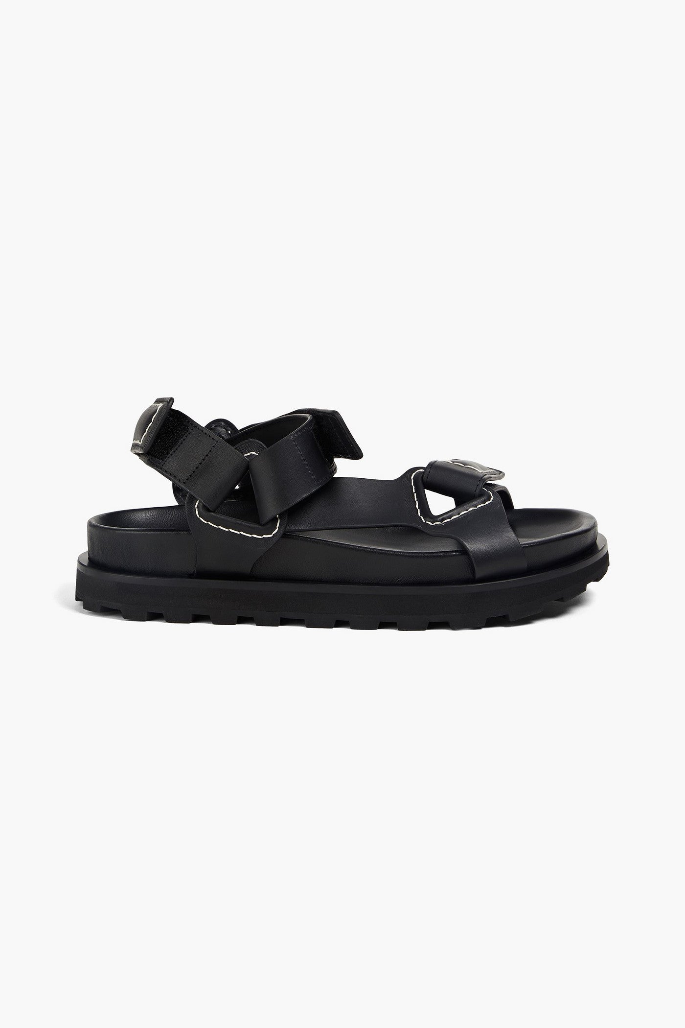 Jil Sander Leather Sandals Black Women's