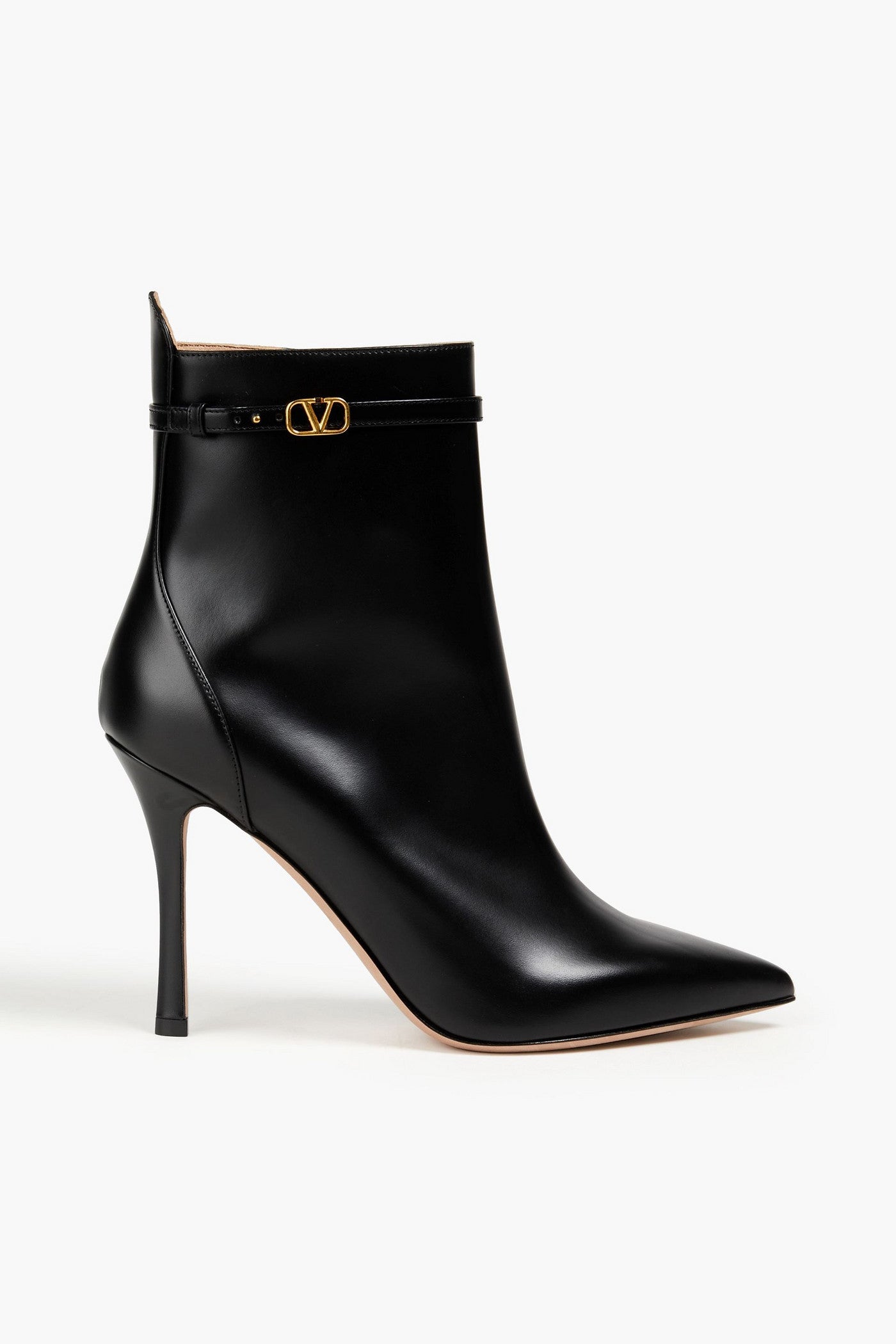 Valentino Garavani Tan-Go Leather Ankle Boots Black Women's