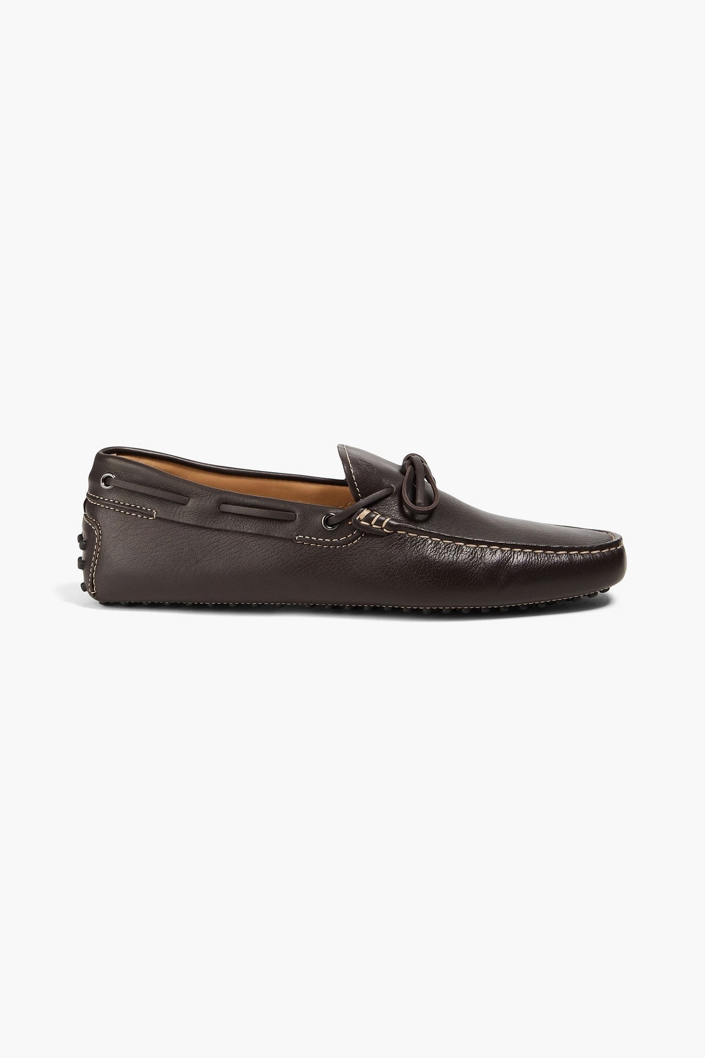 Tod's Heaven Lacetto Leather Driving Shoes Dark Brown