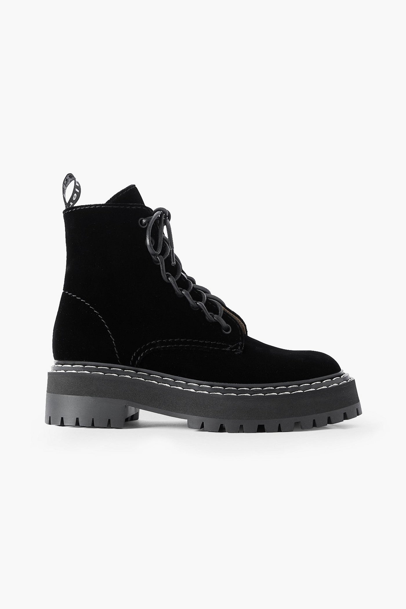 Proenza Schouler Topstitched Velvet Ankle Boots Black Women's